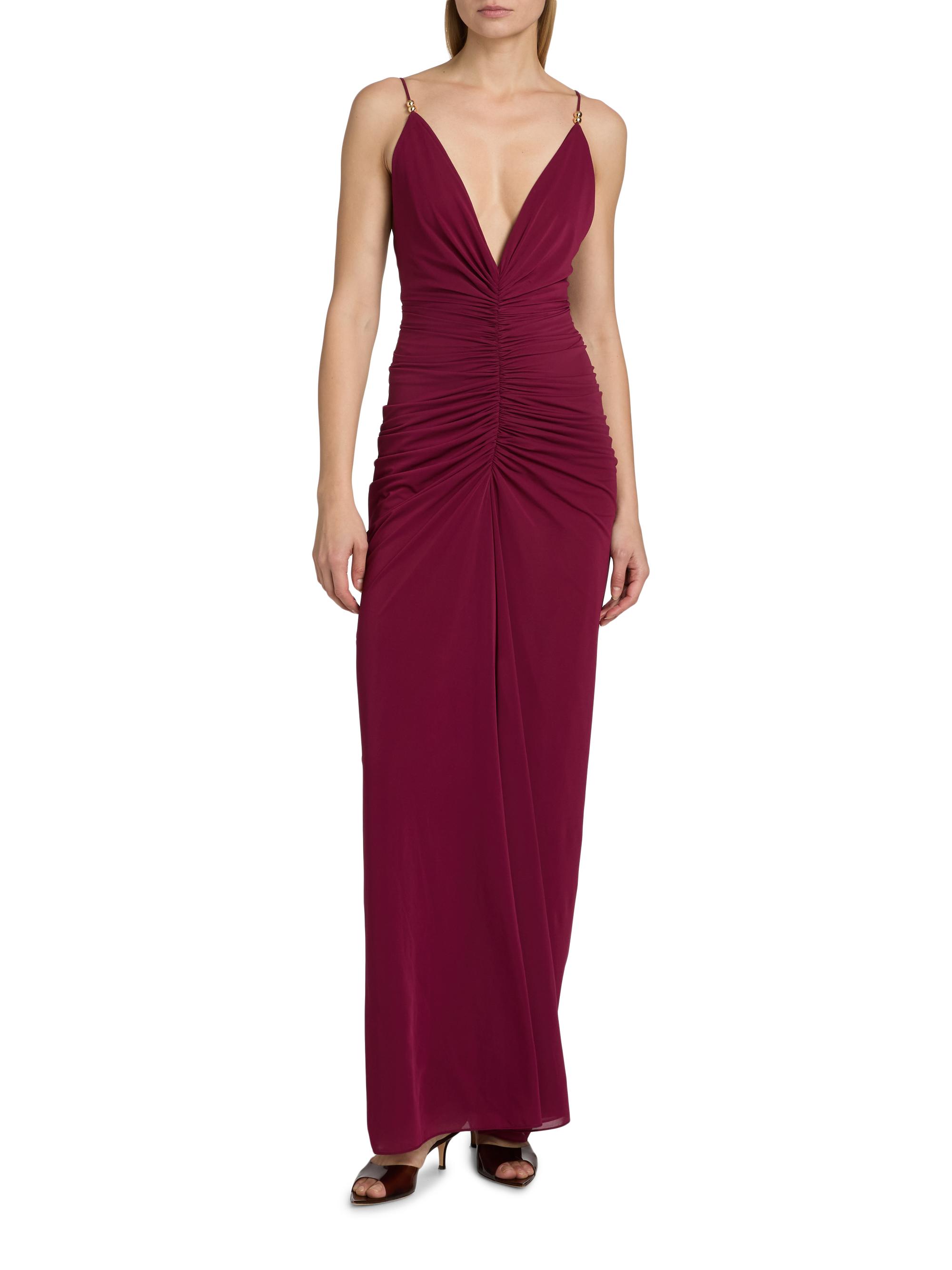 Ronny Kobo Women's Anya Ruched Maxi Dress - Blackberry | Thumbnail 2