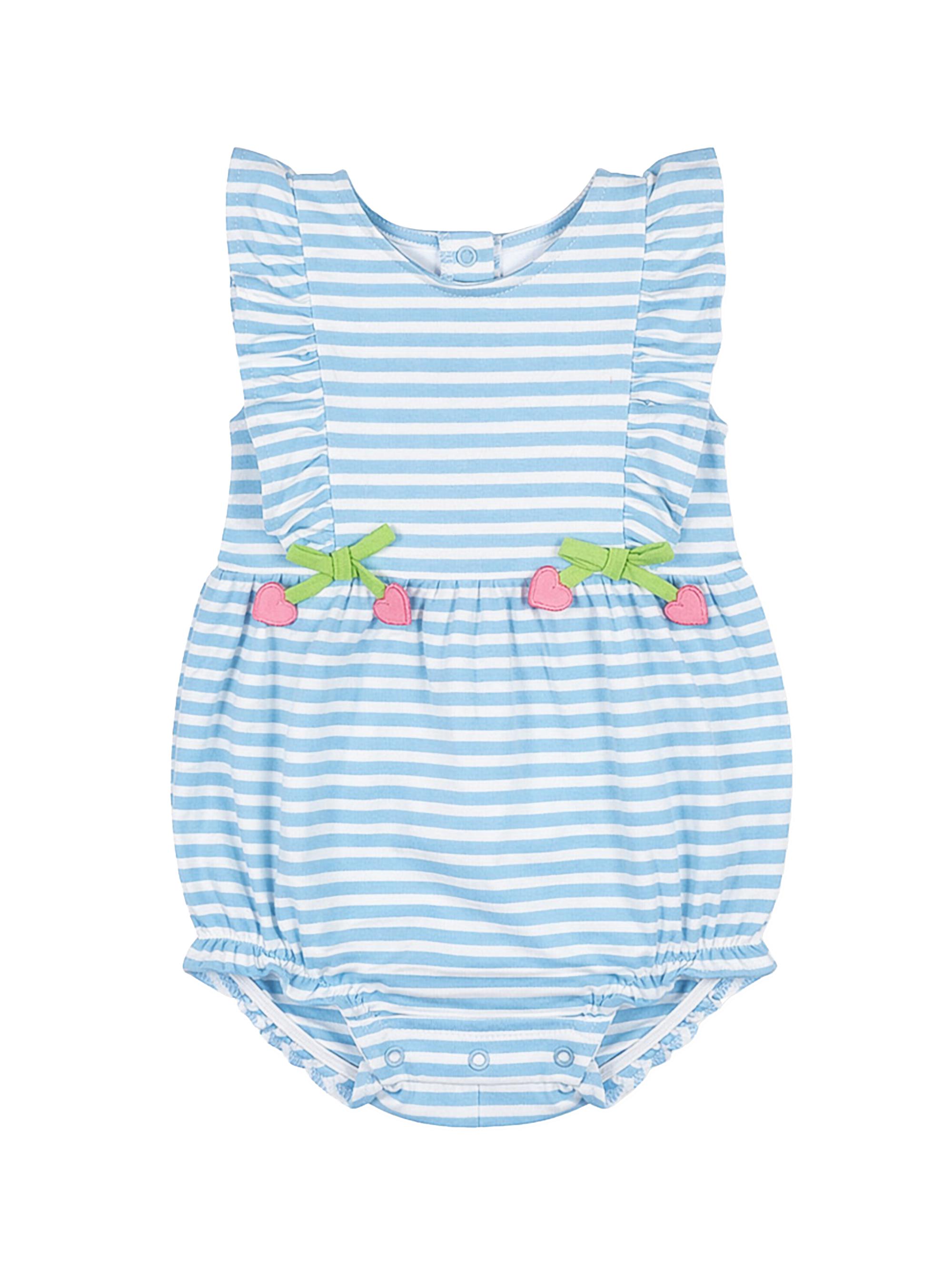 Florence Eiseman Baby Girl's Striped Cotton-Blend Romper - Blue 24 Months
