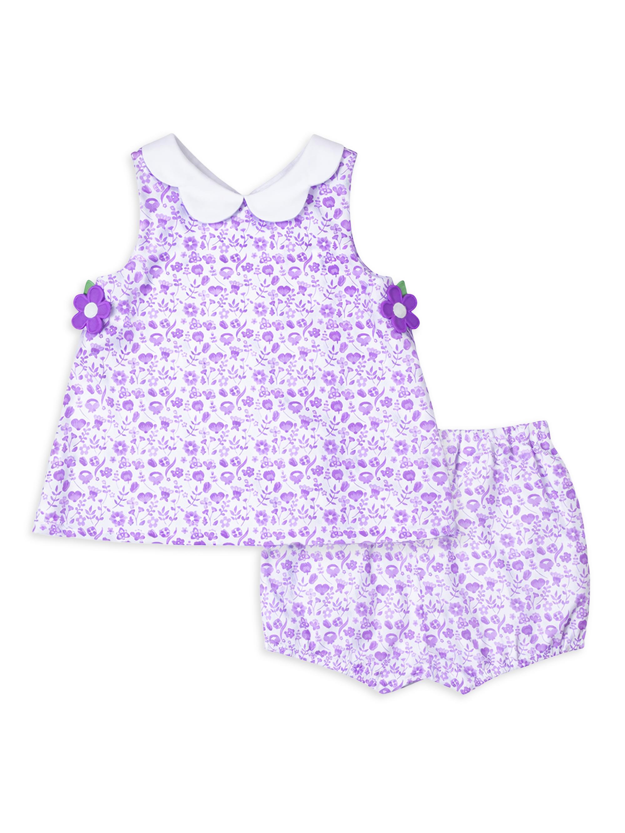 Florence Eiseman Baby Girl's 2-Piece Floral Tunic & Bloomers Set - Lavendar 24 Months