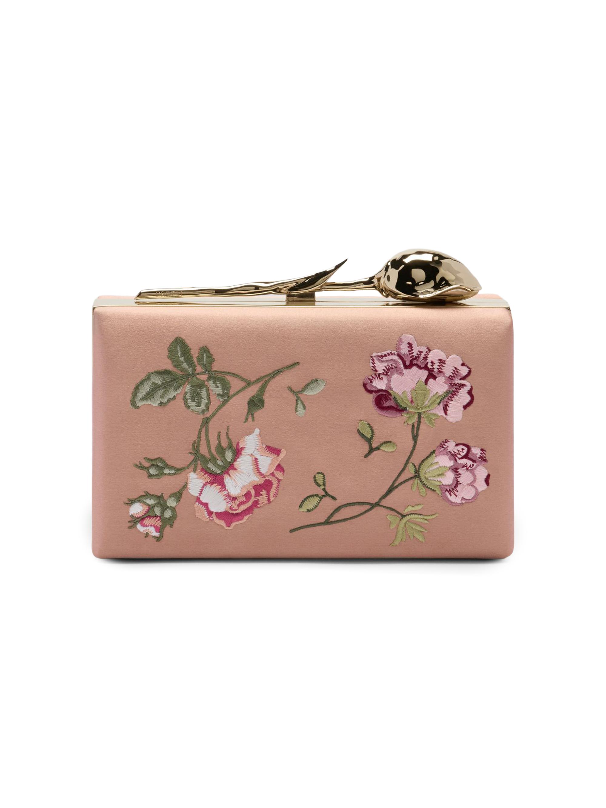 Erdem Women's Bloom Floral-Embroidered Clutch - Bisque