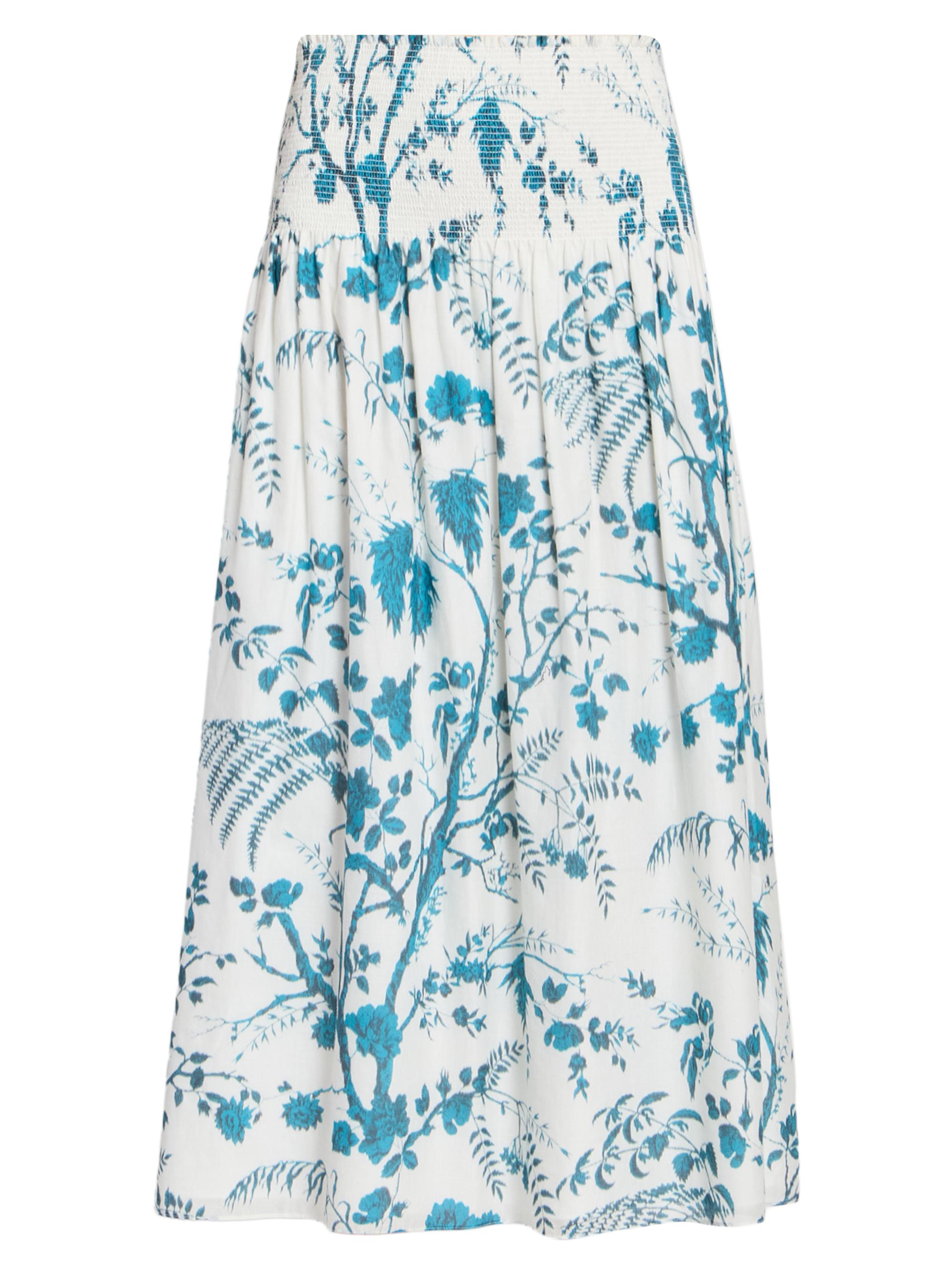 Erdem Women's Floral Cotton-Linen Midi Skirt - Wild Fern Botanical Dream