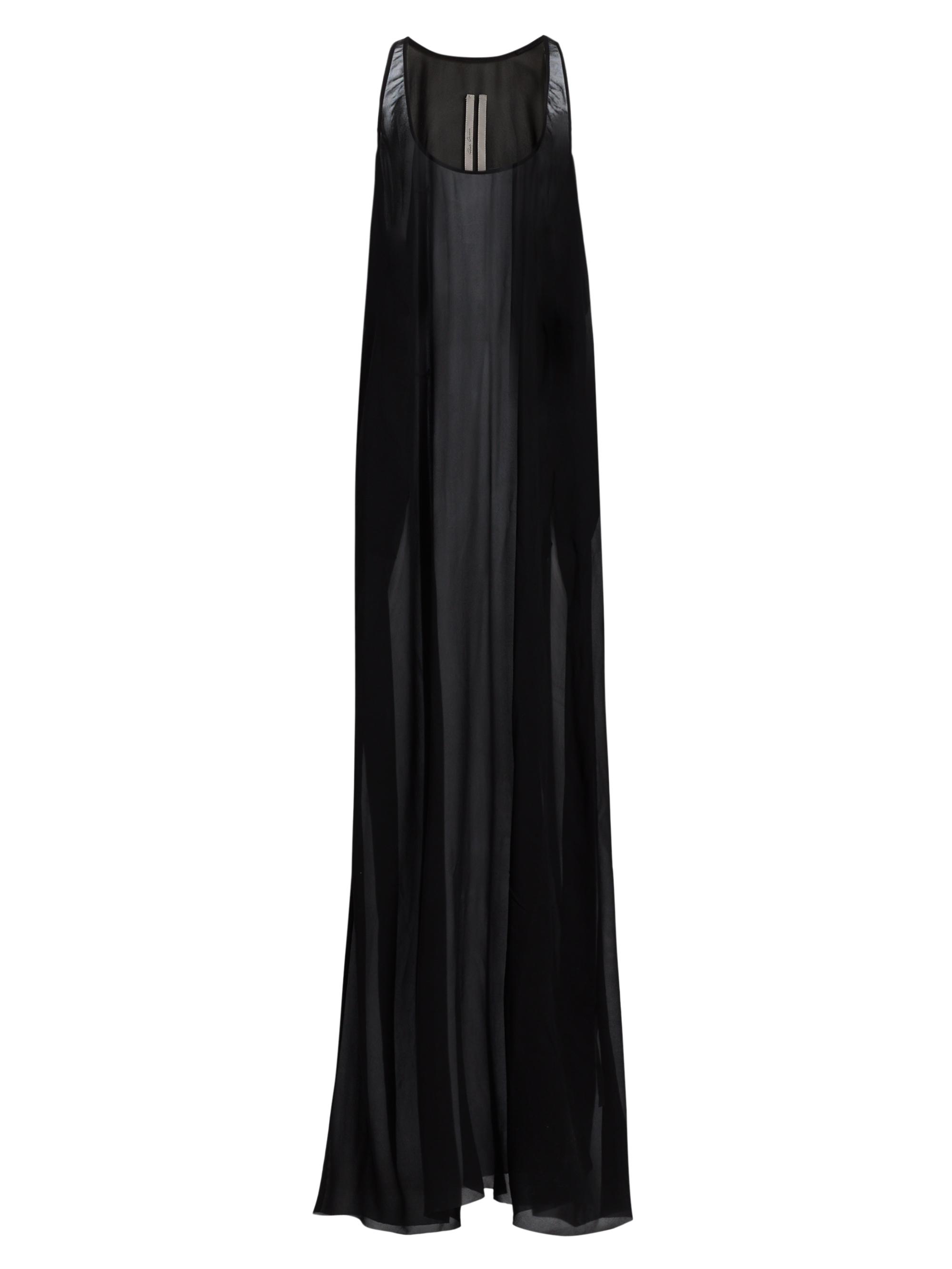 Rick Owens Women's Silk Oversized Tank Gown - Black