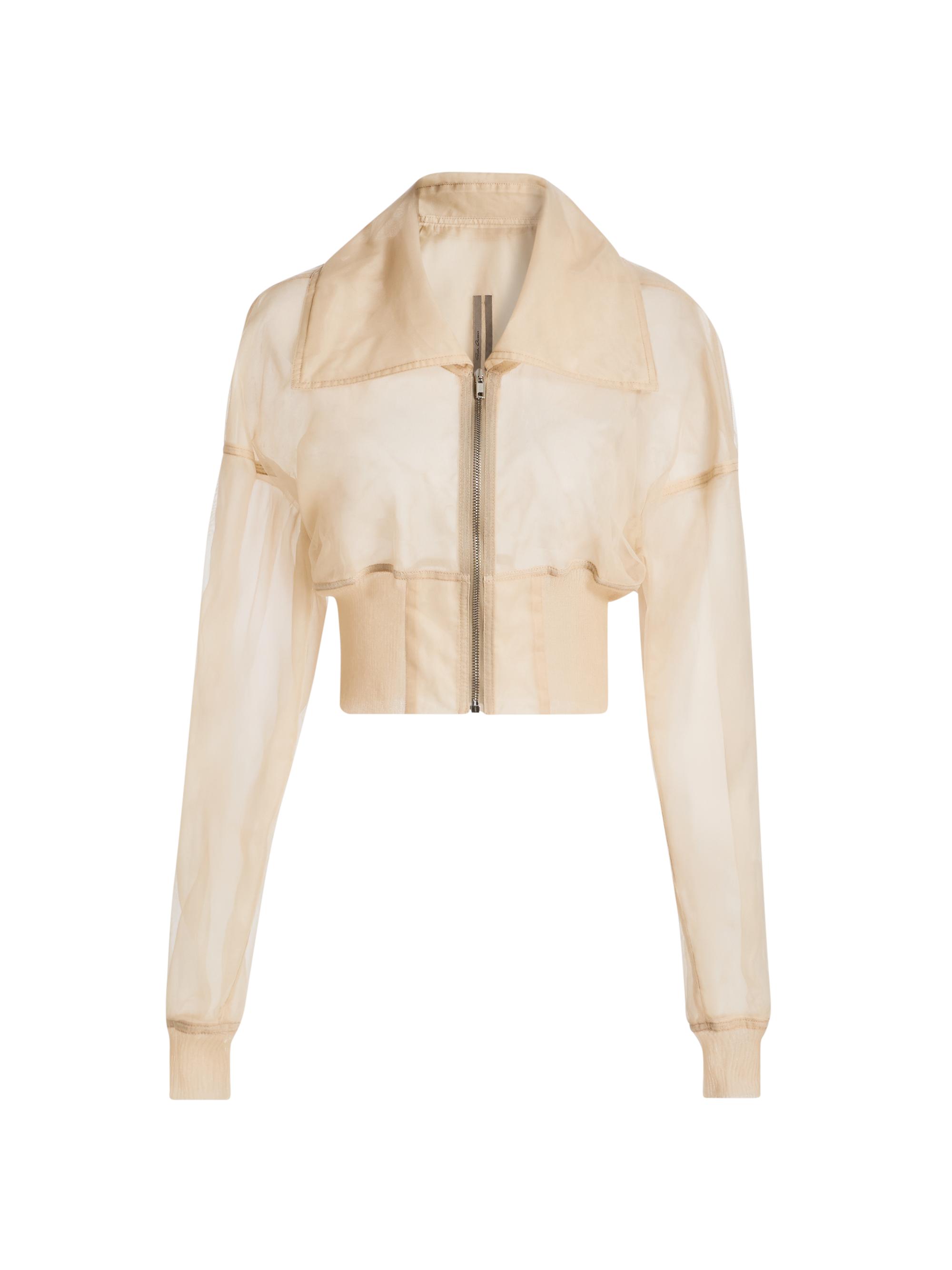 Rick Owens Women's Dracucollar Mesh Cropped Bomber Jacket - Sand