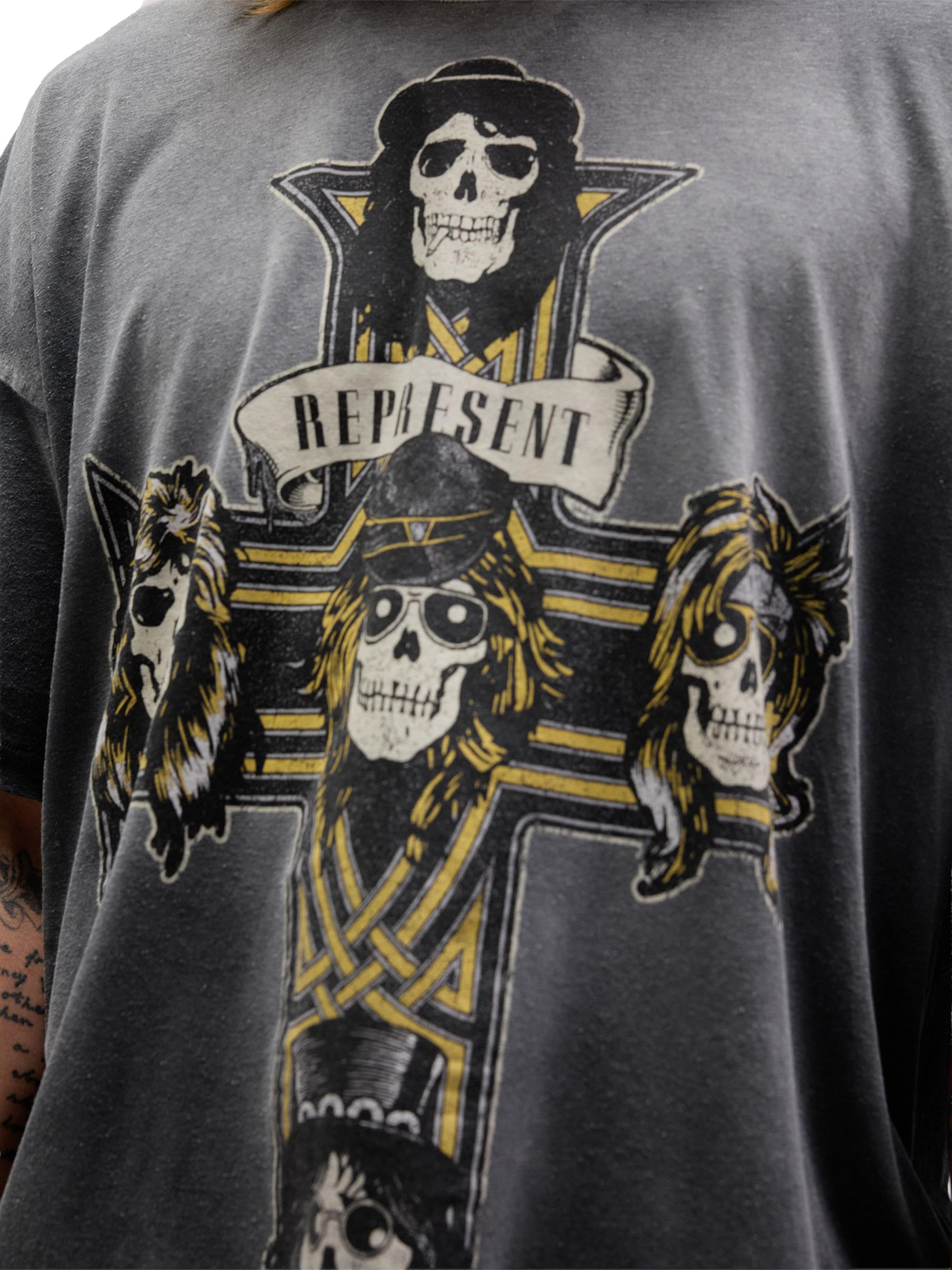 GUNS N' ROSES スカルデザイン Tシャツ Represent Guns N' Roses Cross Crewneck T-Shirt | Saks Fifth Avenue