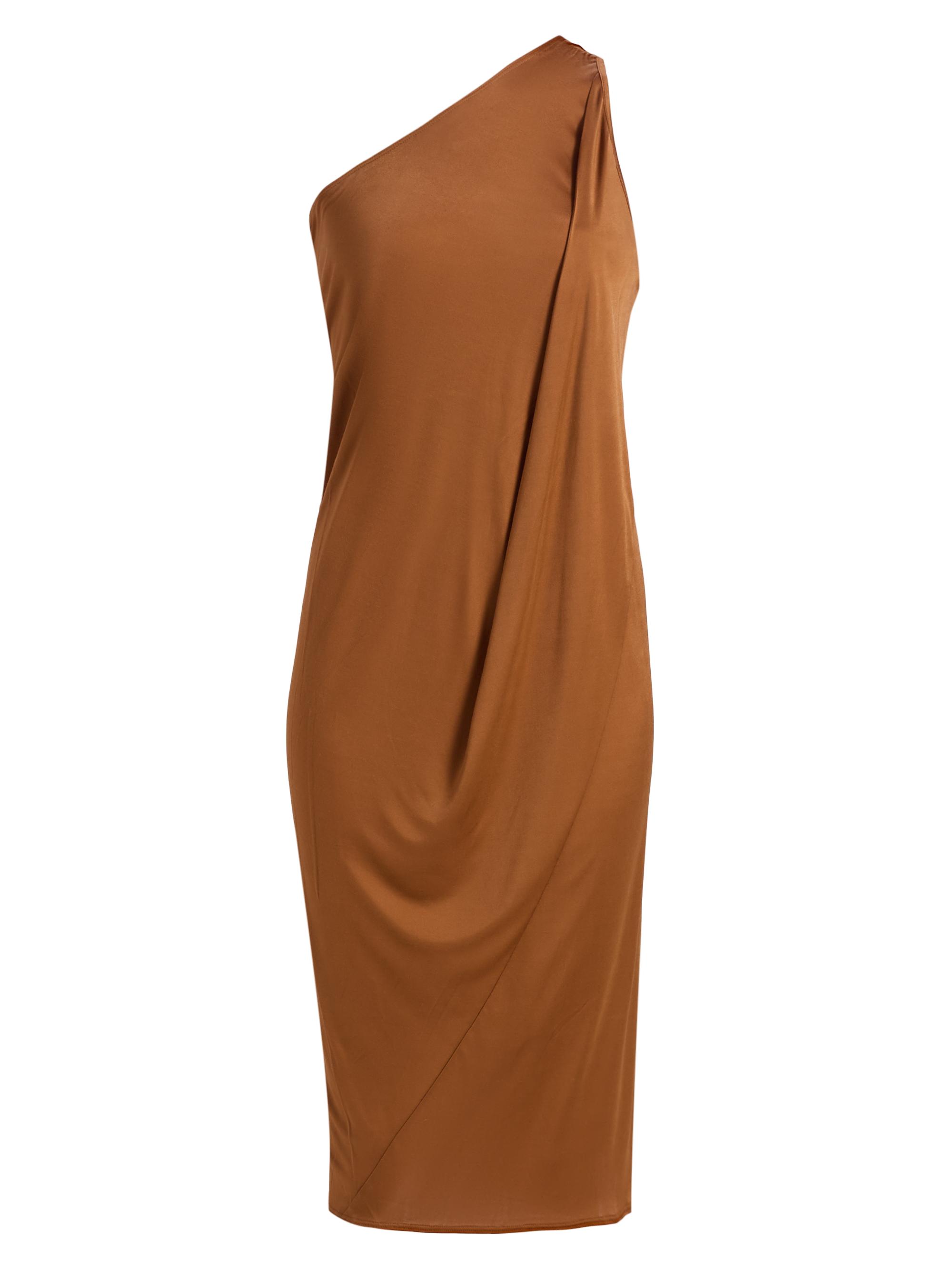 Rick Owens Women's Anthem One-Shoulder Midi-Dress - Cognac