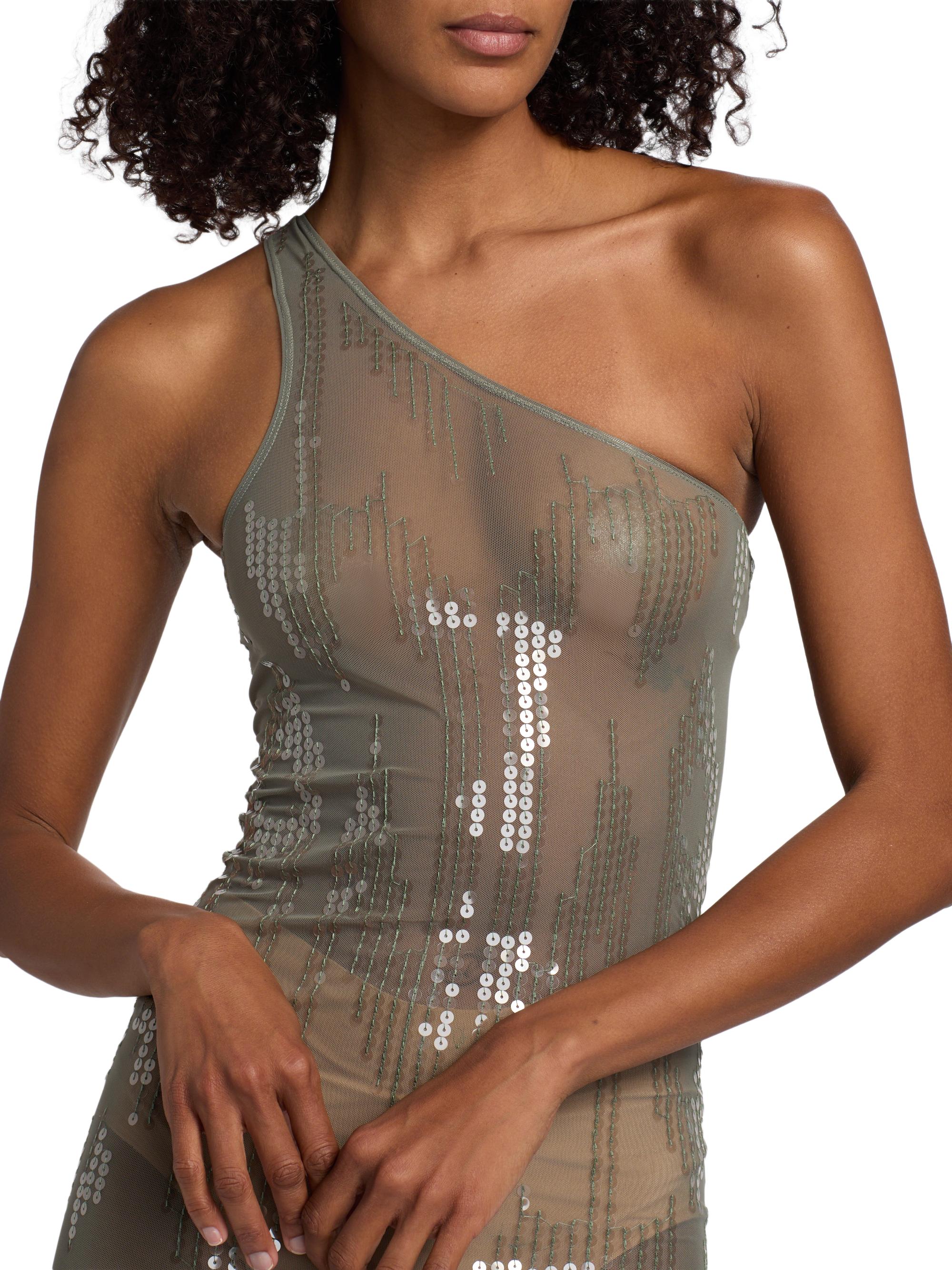 rick owen dress Owens 6 Women Light grey Long Viscose, Silk This Rick Owens maxi dress features an asymmetrical design with a single long sleeve and a dramatic draped effect across the bodice EDFU Gown in Black 