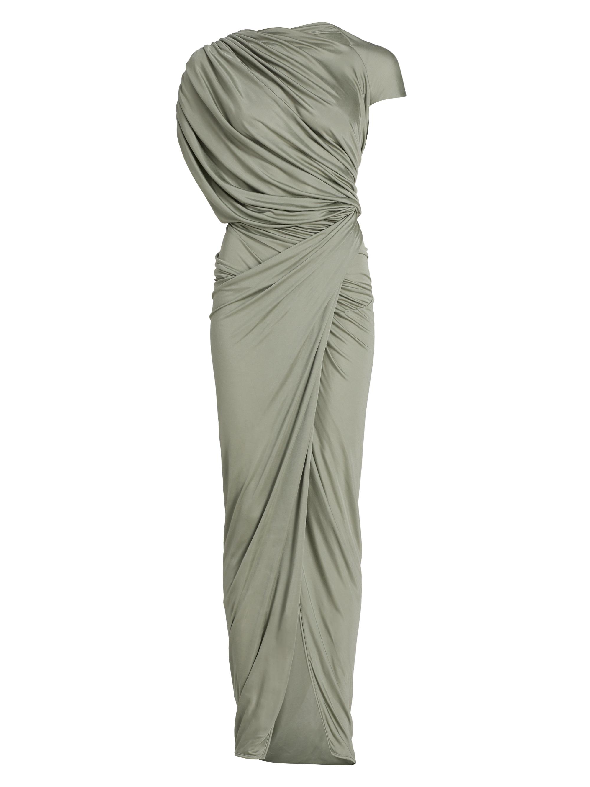 Rick Owens Women's Ares Draped Gown - Jade - Women's Clothing
