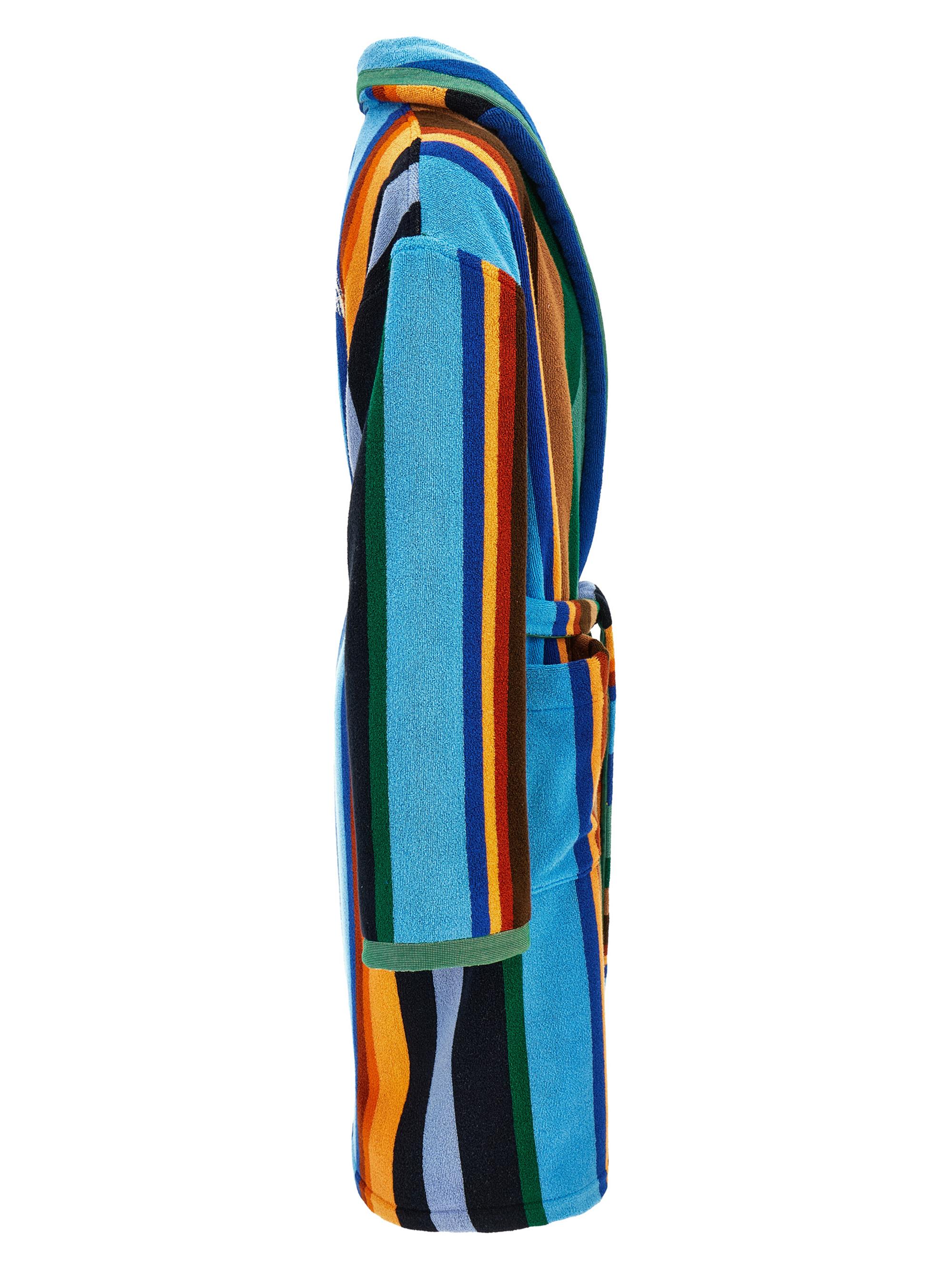 Versace Men's Medusa Jacquard Striped Terry Robe - Blue Multicolor | Thumbnail 3