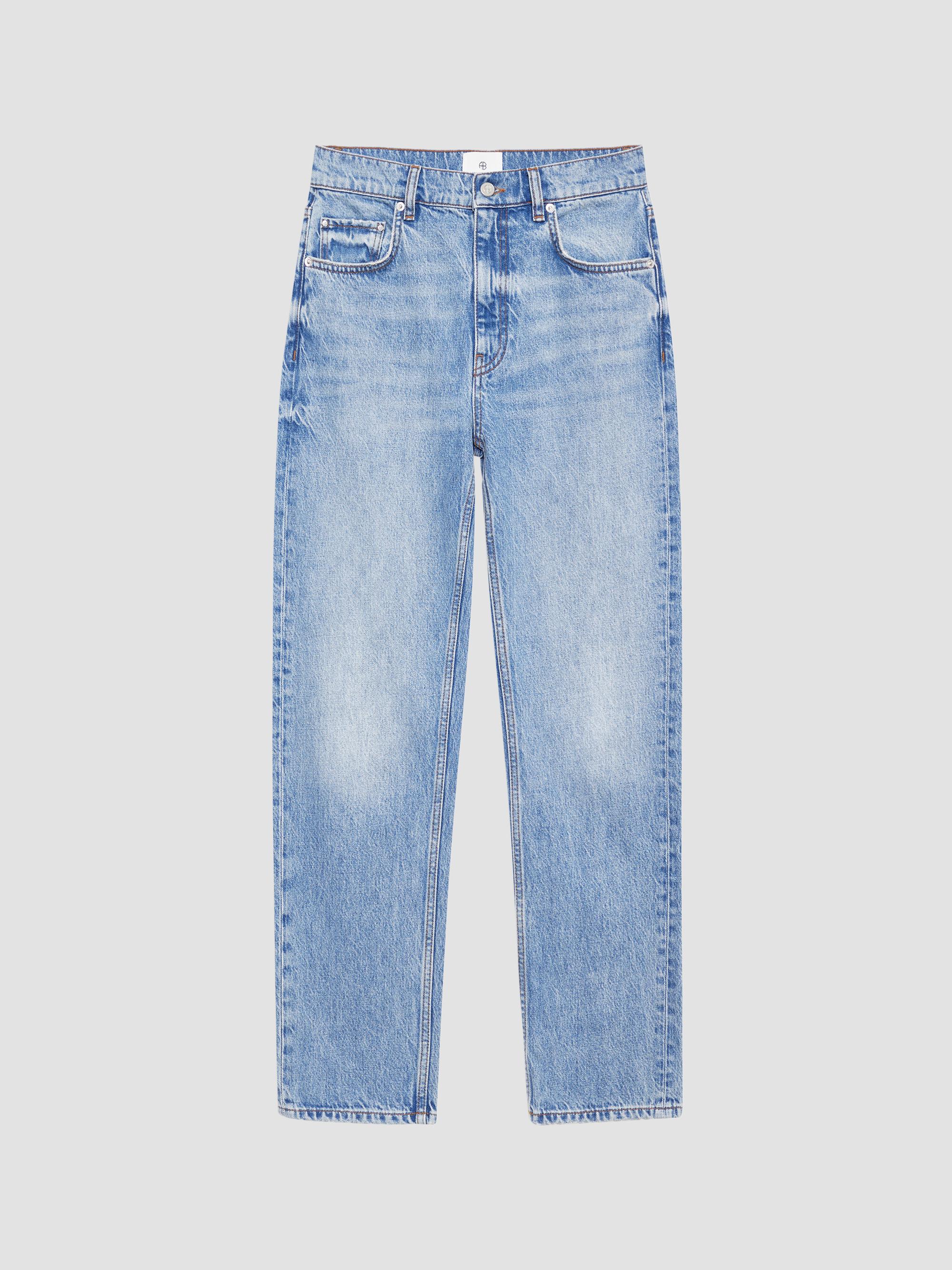 ANINE BING Women's Kate Cotton Straight-Leg Jeans - Vintage Blue | Thumbnail 7