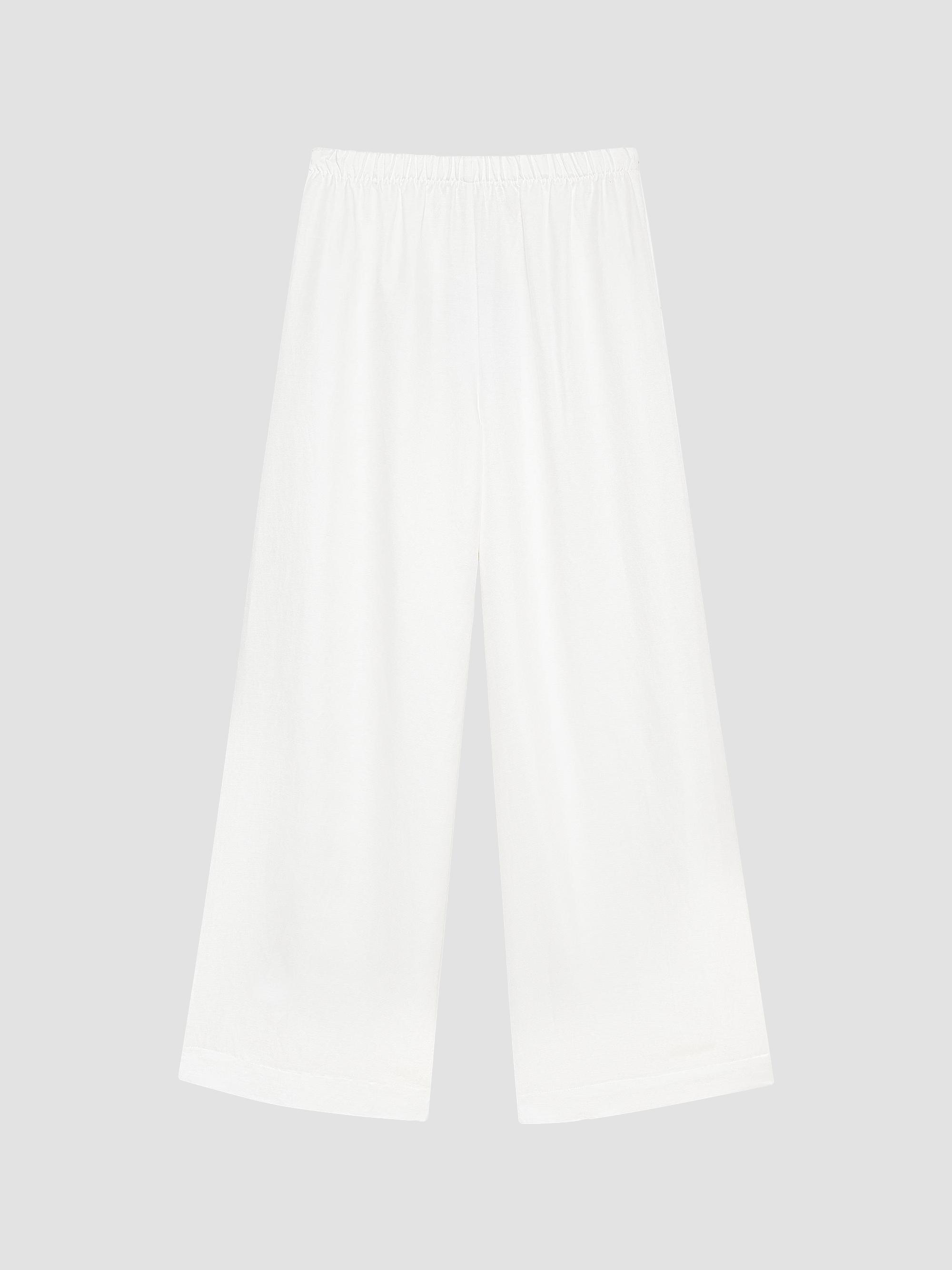 ANINE BING Women's Roslyn Linen-Blend Wide-Leg Pants - | Thumbnail 6