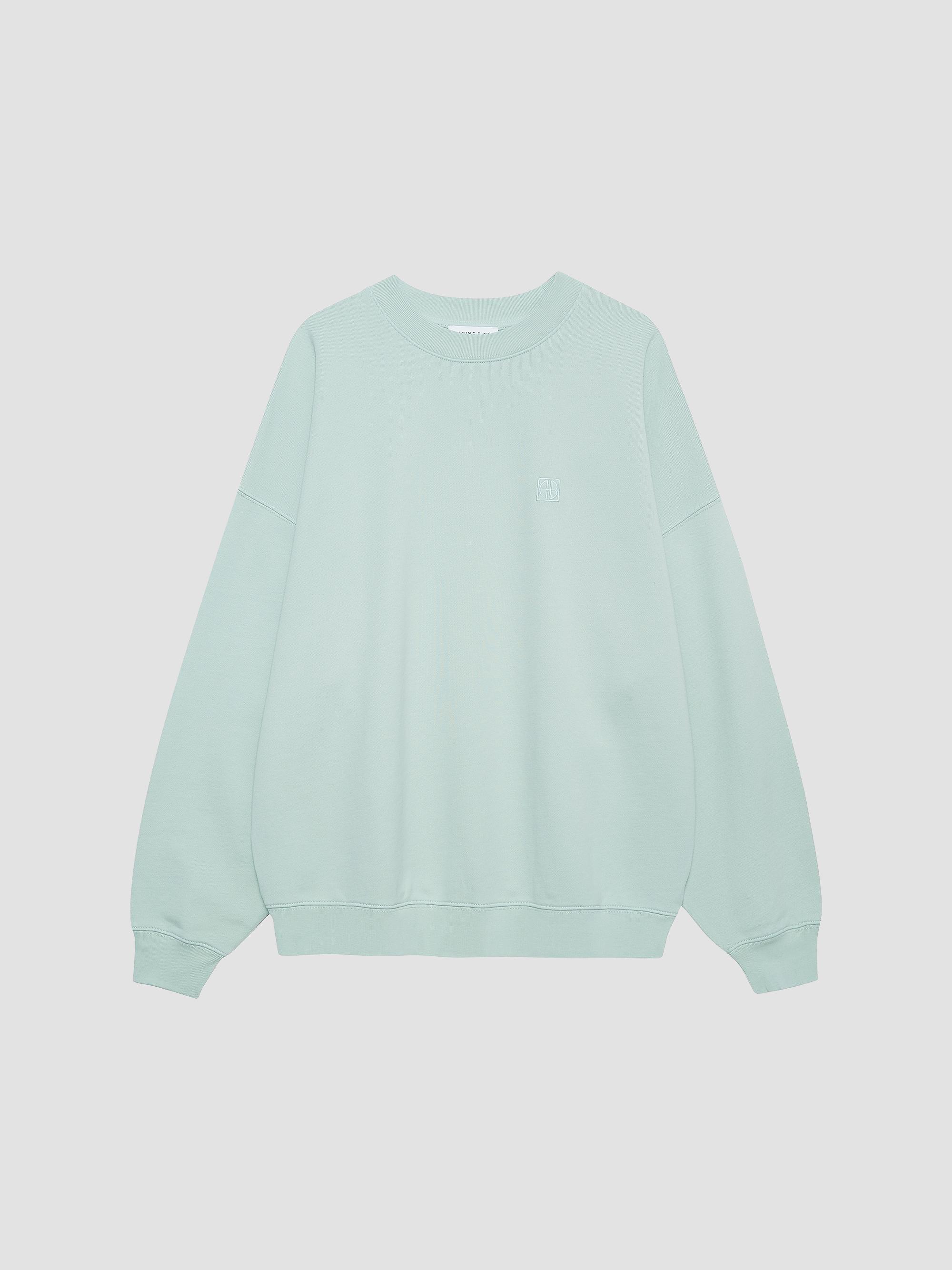 ANINE BING Women's Miles Cotton Fleece Oversized Sweatshirt - Green | Thumbnail 6