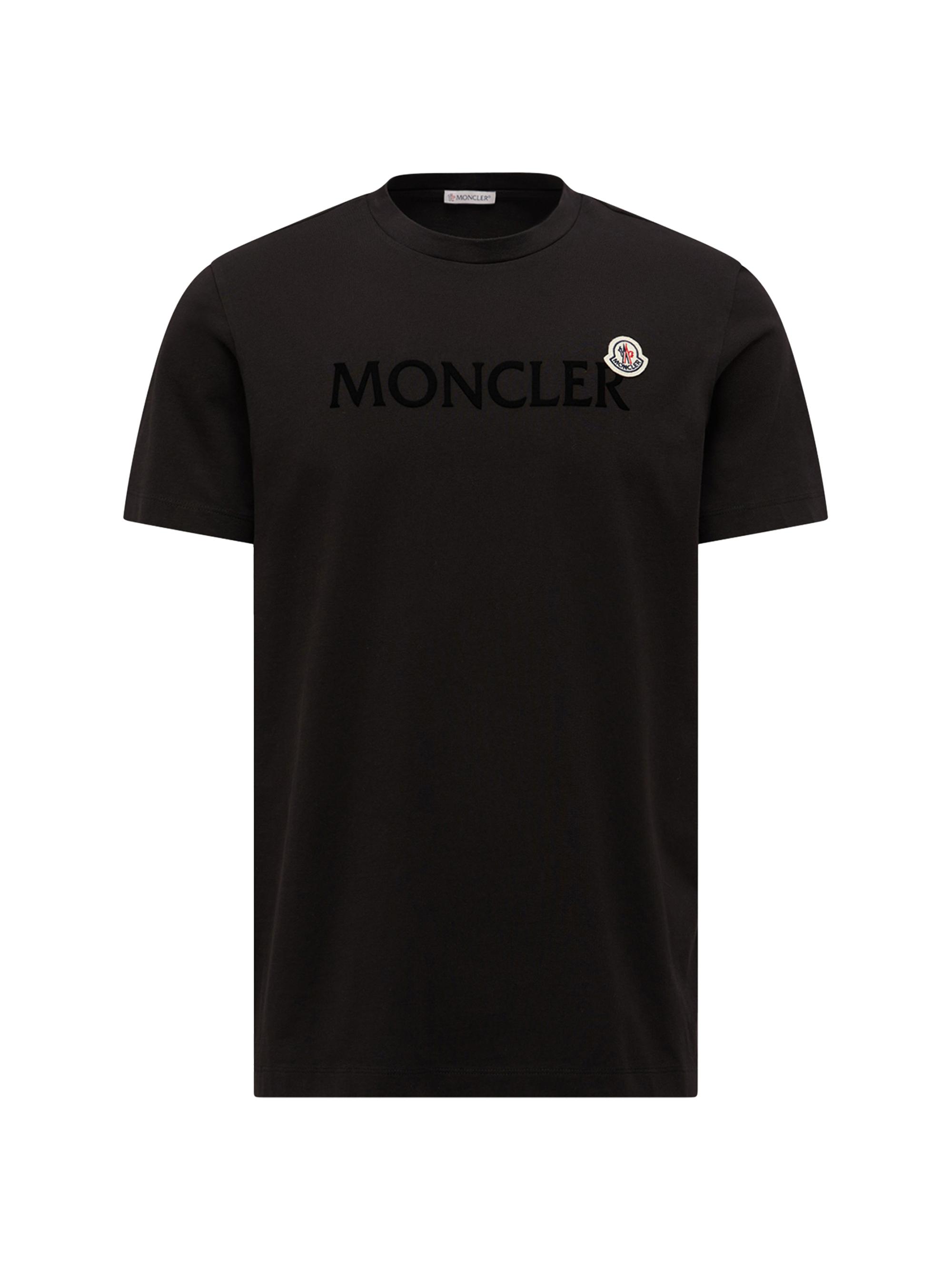 Moncler Men's Crew Neck T-Shirt in Cotton - Black