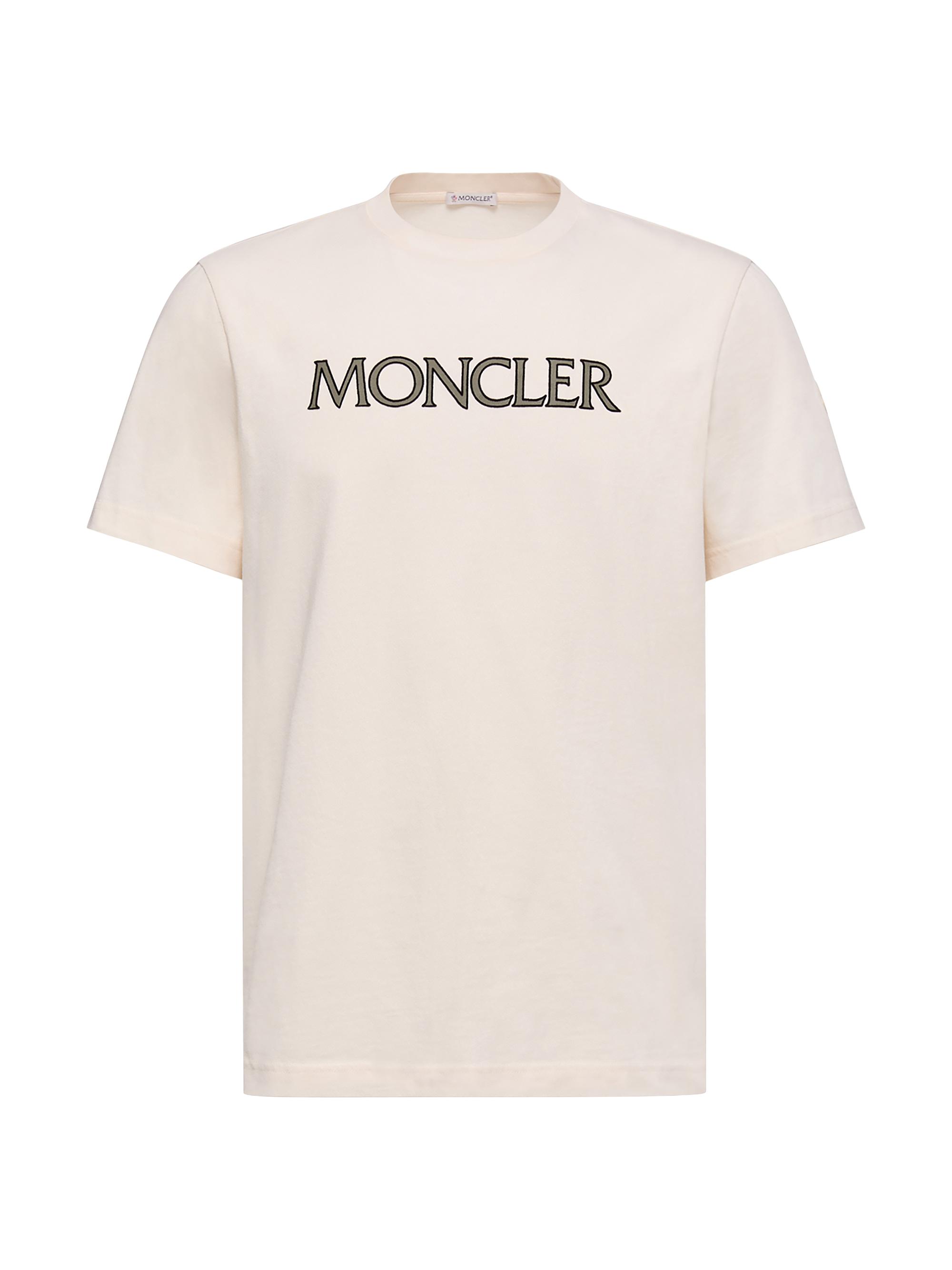 Moncler Men's Crew Neck T-Shirt in Cotton - White