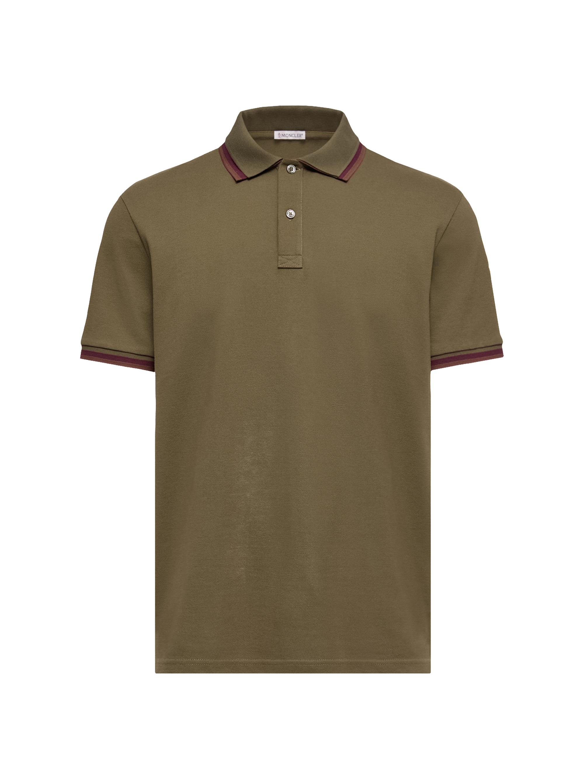 Moncler Men's Cotton Piquet Polo Shirt - Olive Green