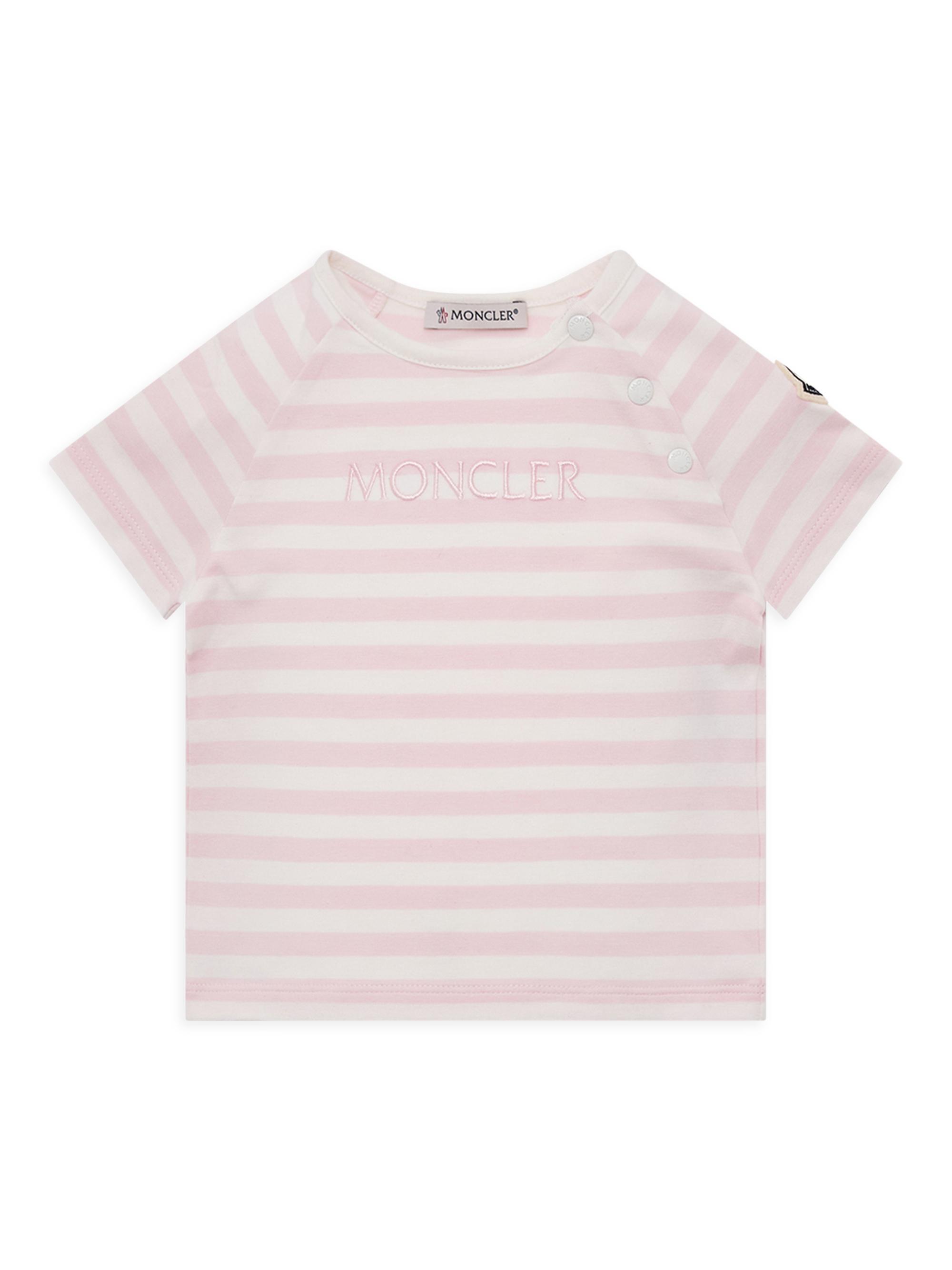 Moncler Baby Girl's & Little Girl's Crewneck T-Shirt in Cotton Blend - White Pink