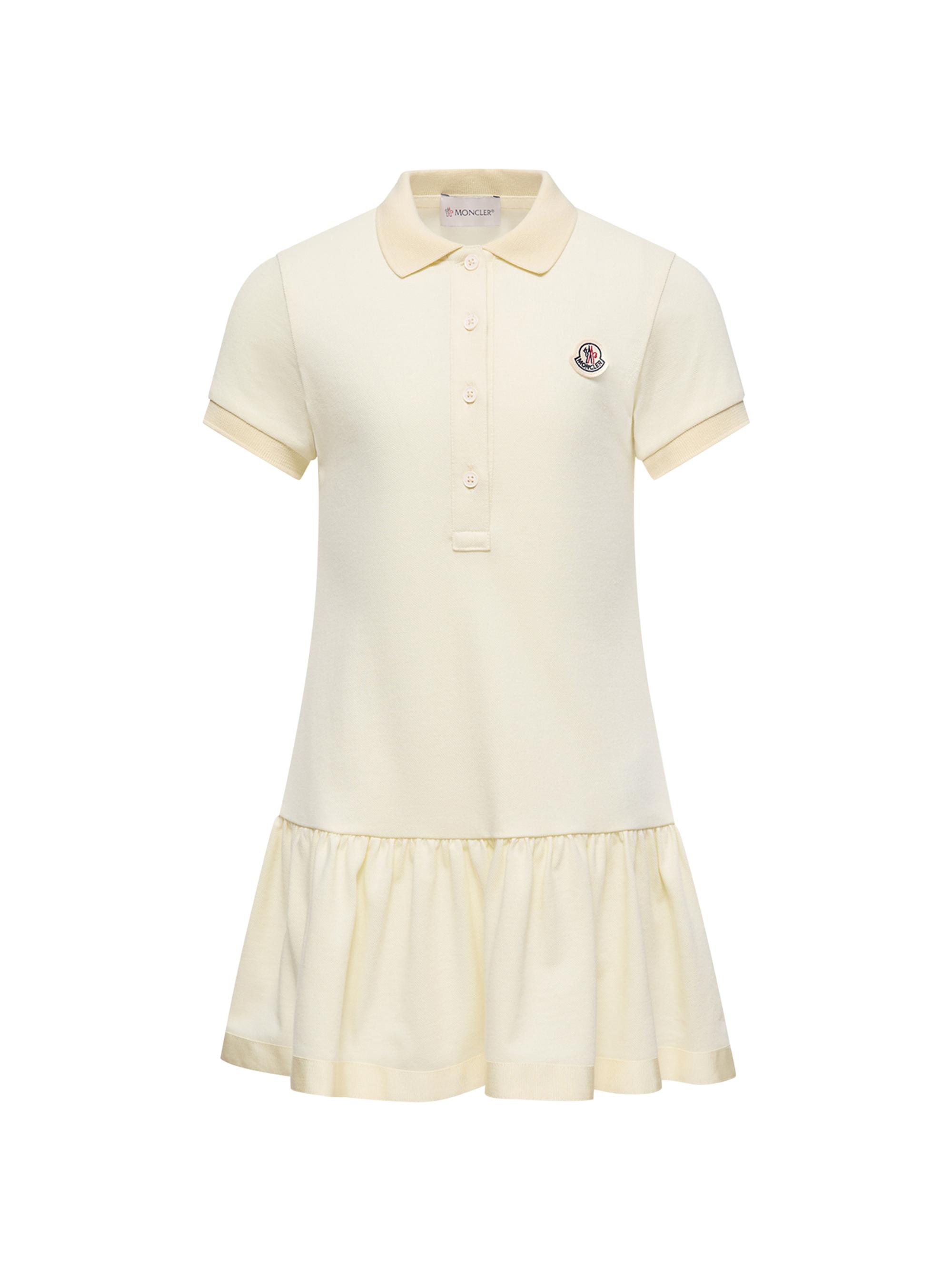 Moncler Little Girl's & Girl's Dress in Cotton Piquet - Light Yellow | Thumbnail 4
