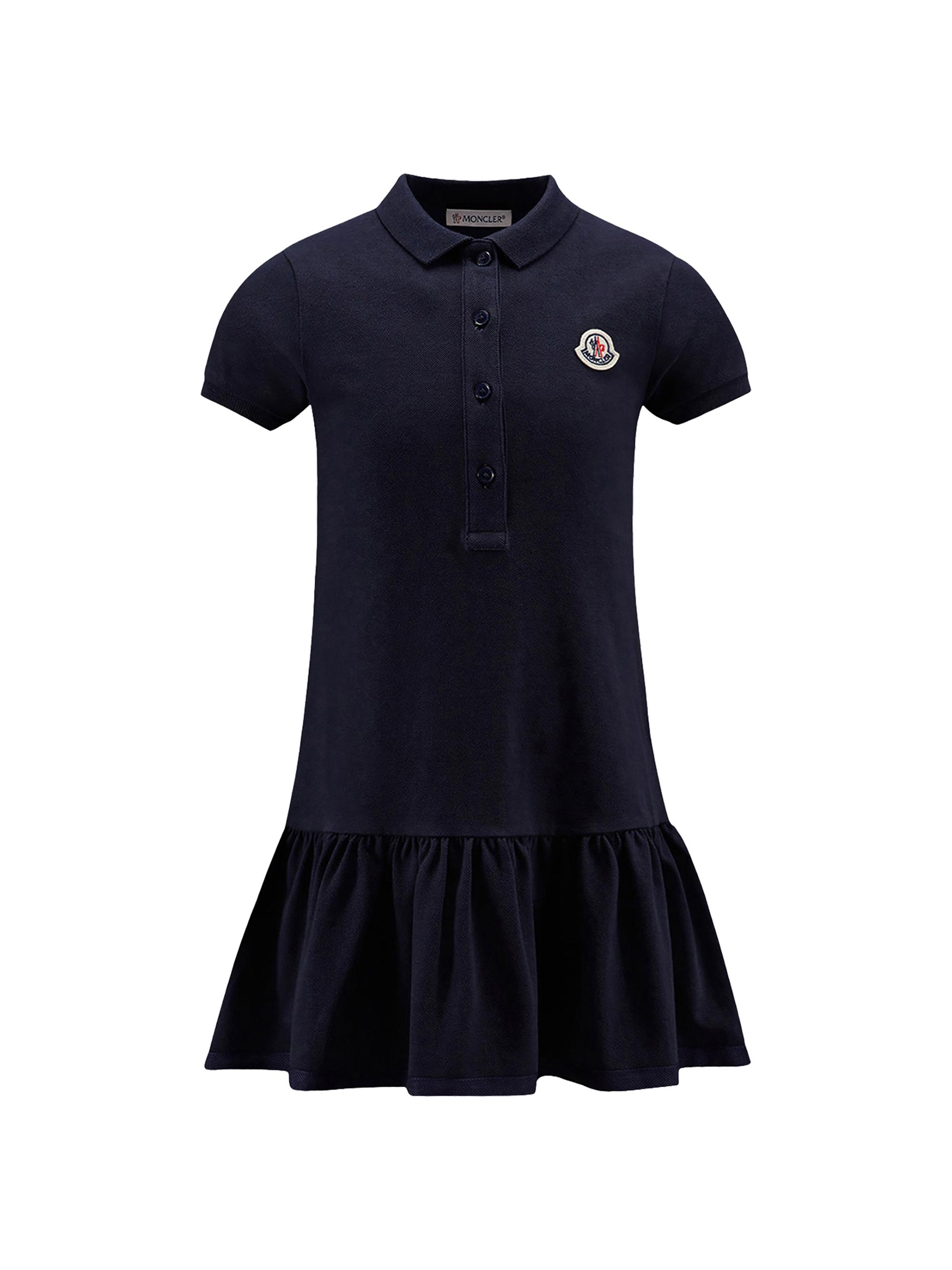 Moncler Little Girl's & Girl's Dress in Cotton Piquet - Navy Blue