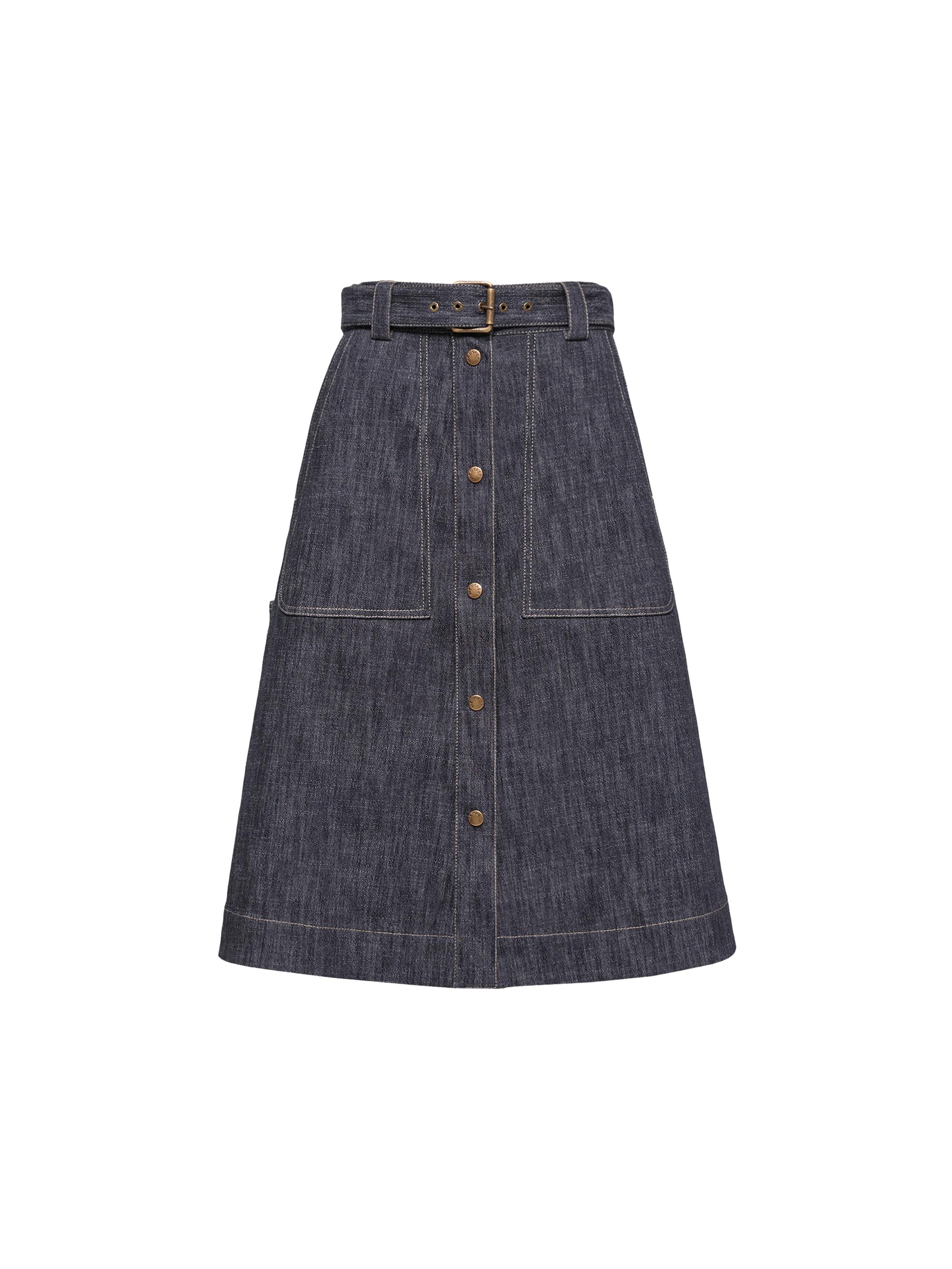 Moncler Women's Skirt in Denim - Denim Blue