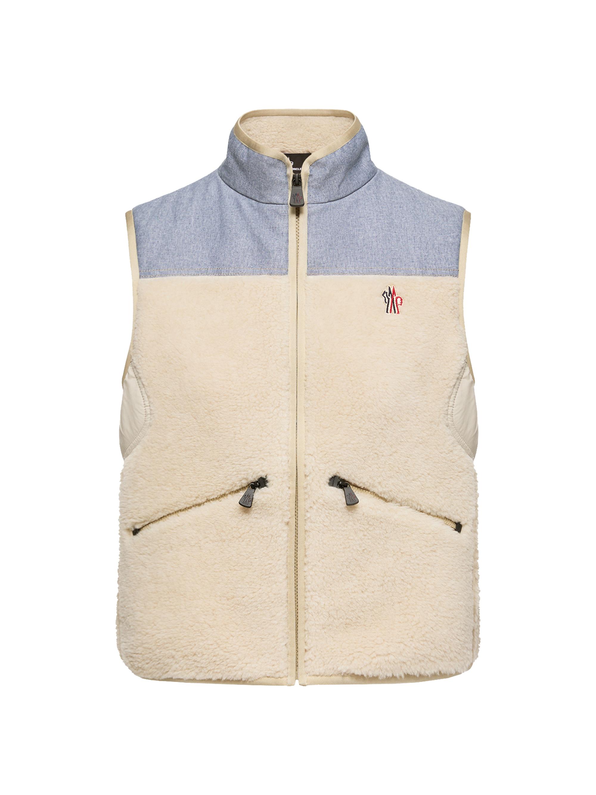Moncler Grenoble Women's Vest in Teddy and Chambray - Light Beige