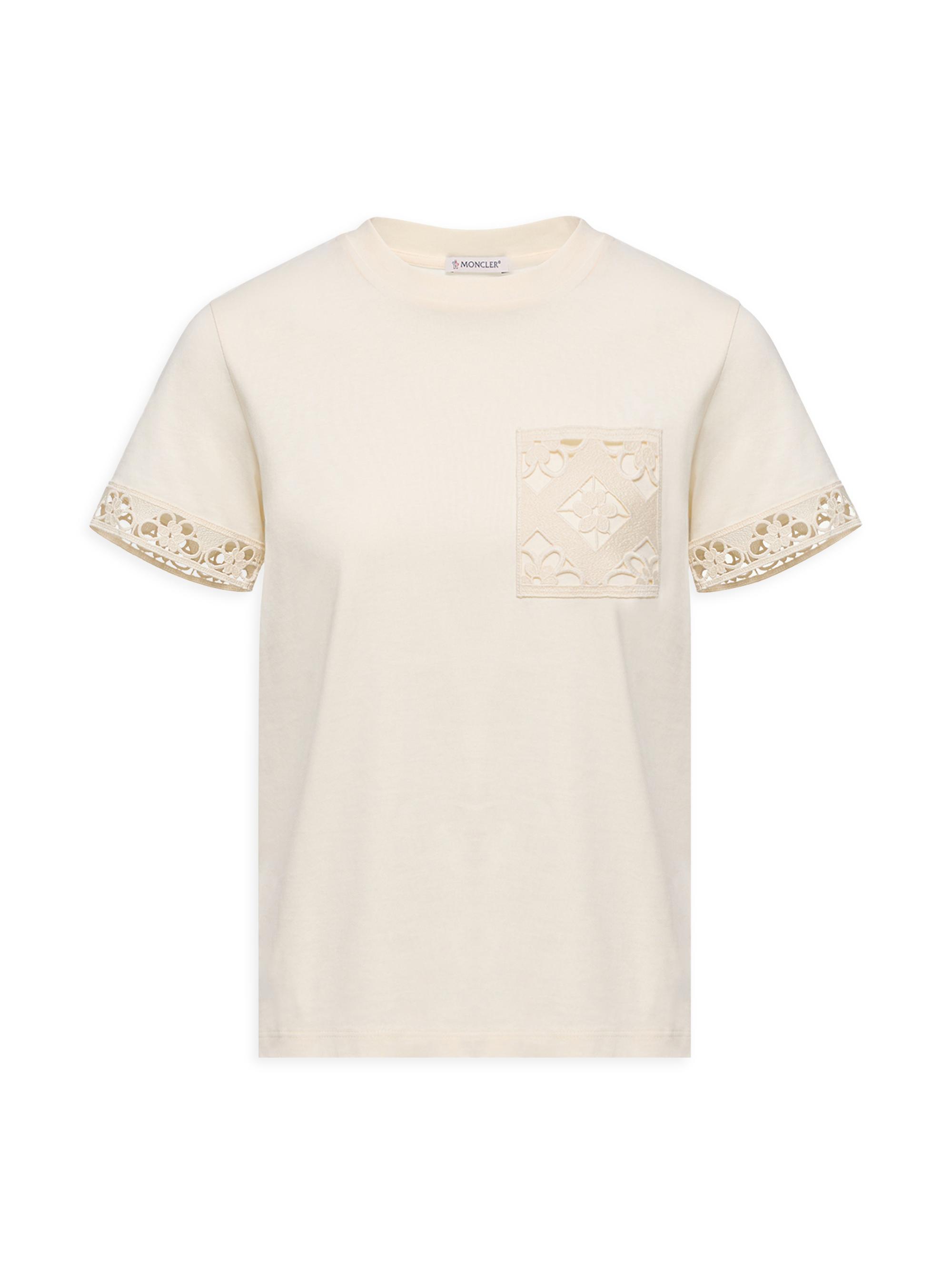 Moncler Women's Crew Neck in Cotton T-Shirt - White