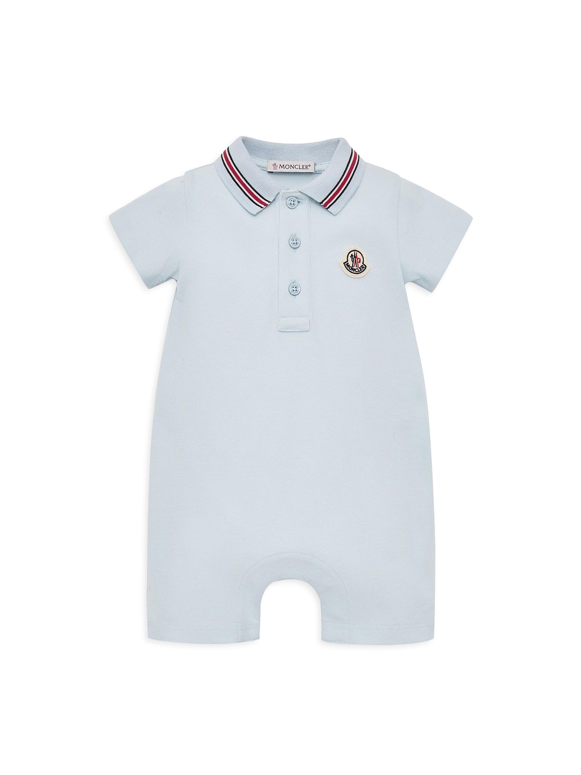 Moncler Baby Boy's & Little Boy's Romper in Cotton Piquet - Light Blue 12 Months