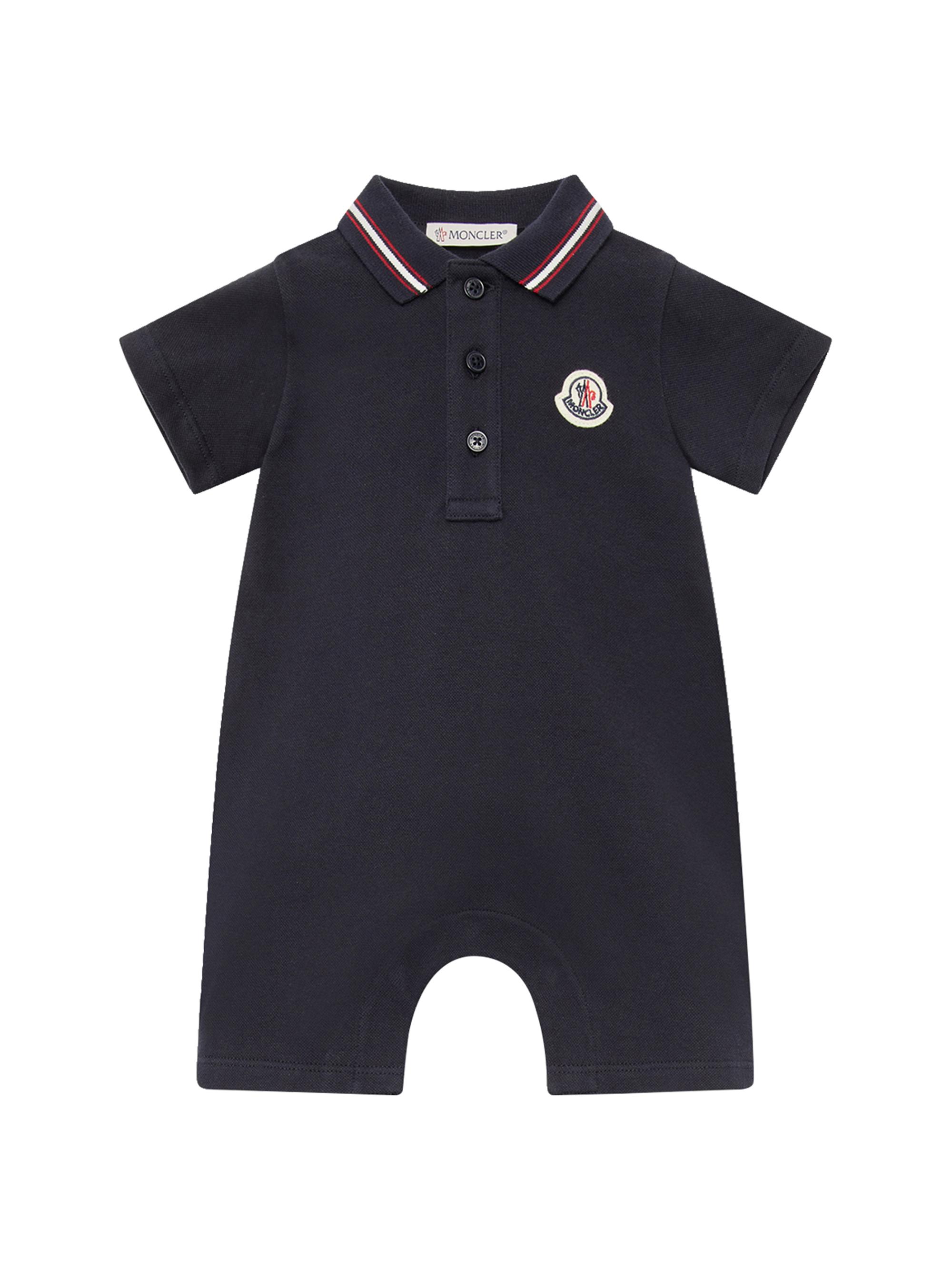 Moncler Baby Boy's & Little Boy's Romper in Cotton Piquet - Navy Blue 18 Months