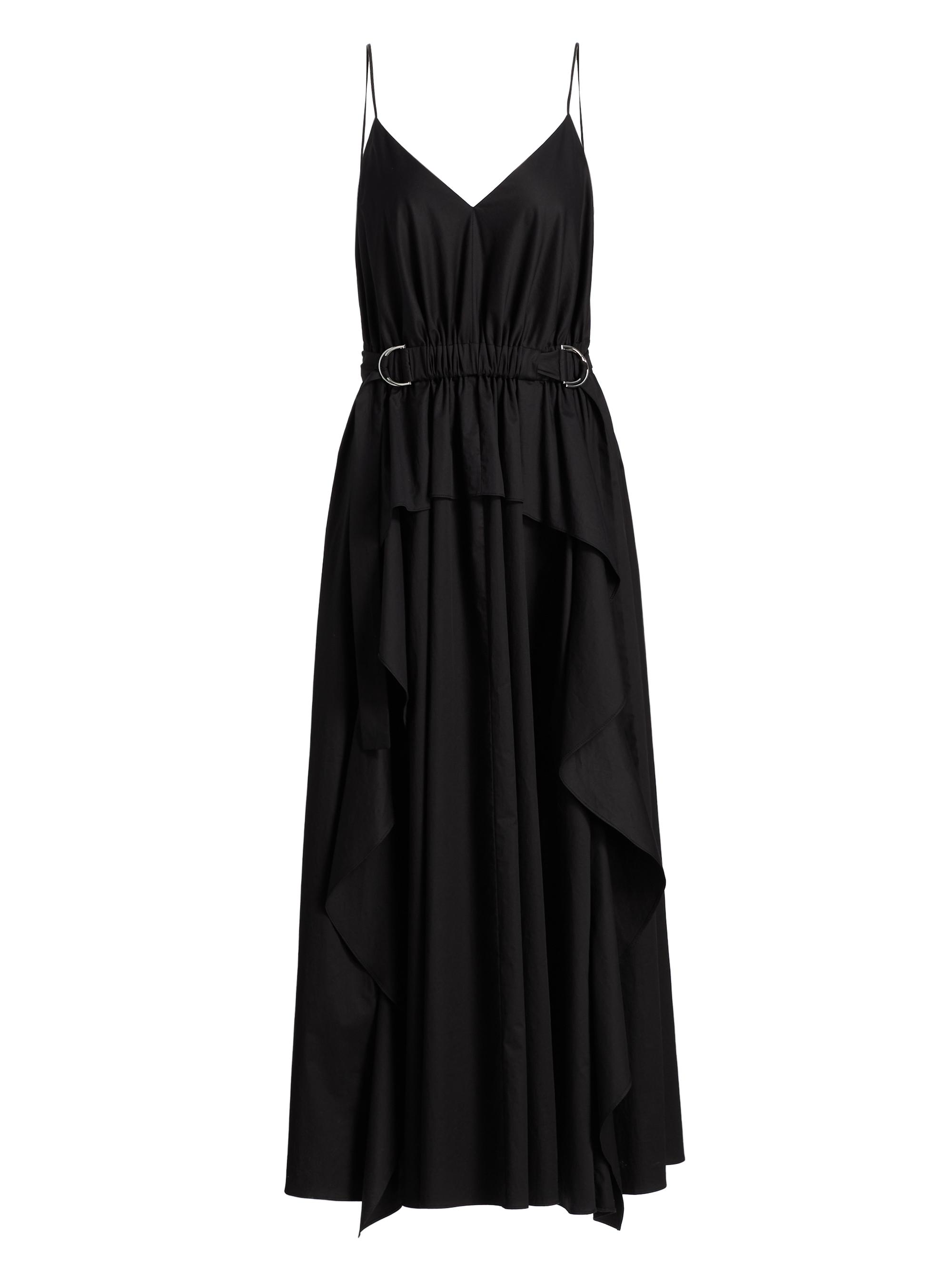 Derek Lam 10 Crosby Women's Hattie Cotton Sateen Midi-Dress - Black | Thumbnail 8
