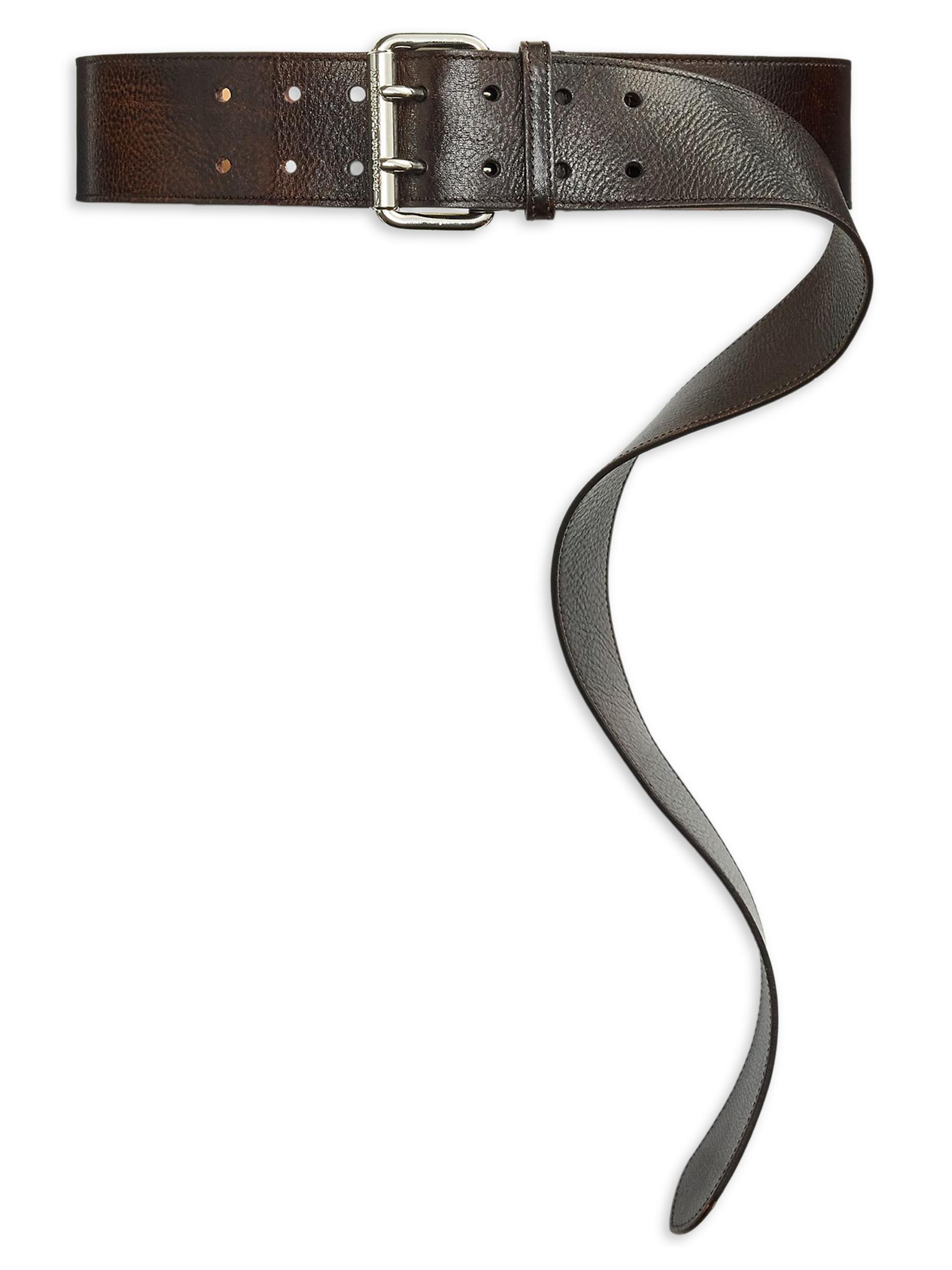 Ralph Lauren Collection Women's Leather Double-Prong Belt - Vintage Brown | Thumbnail 4