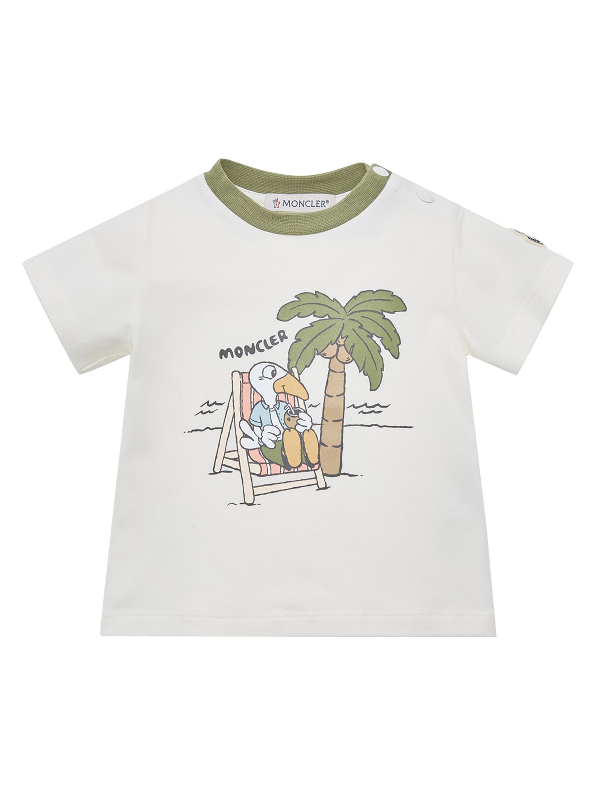 Moncler Little Boy's & Baby Boy's Crew Neck T-Shirt in Cotton Blend - White 18 Months