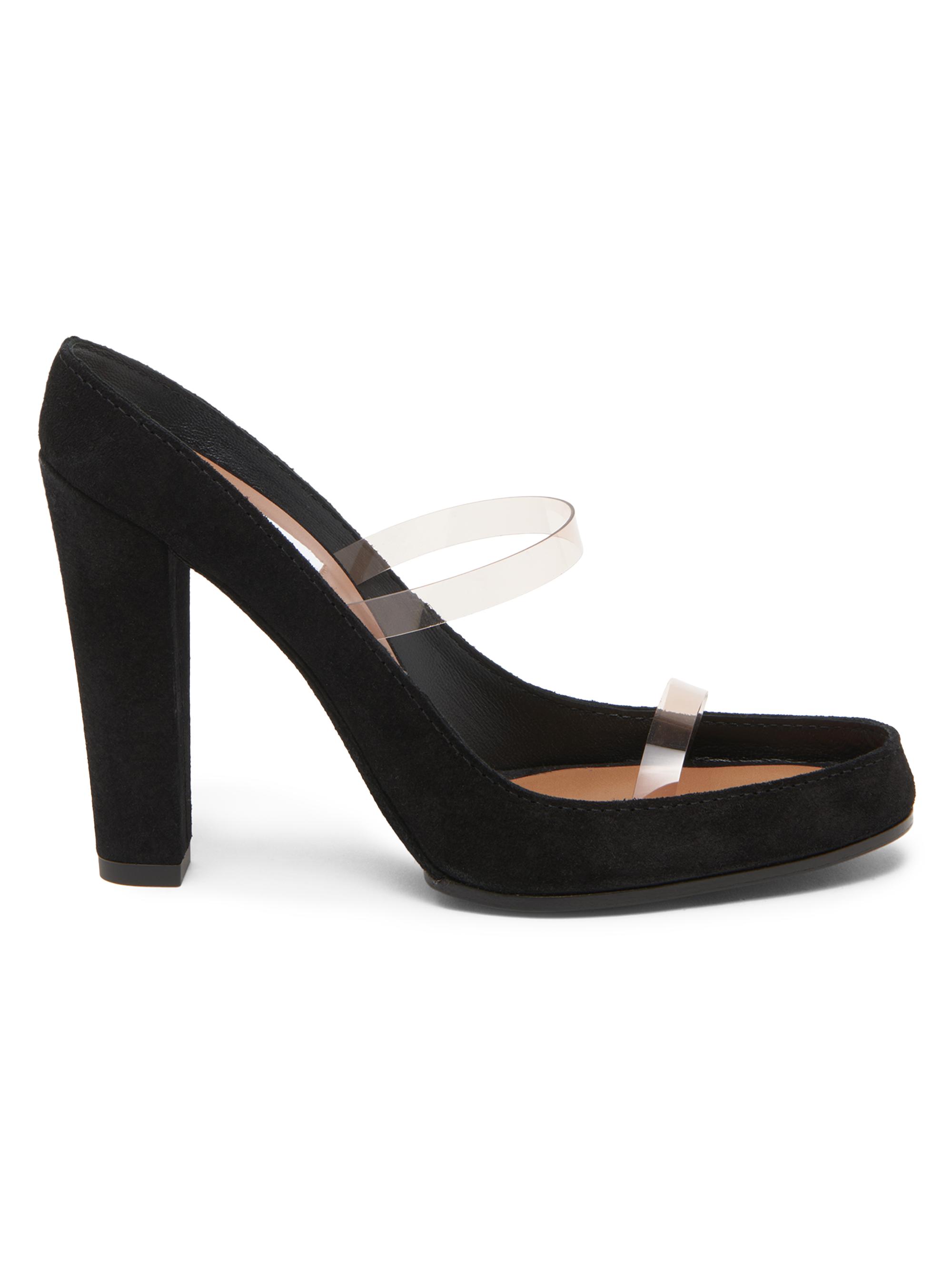 Moschino Women's 70MM Suede Block Heel Mules - Beige Black