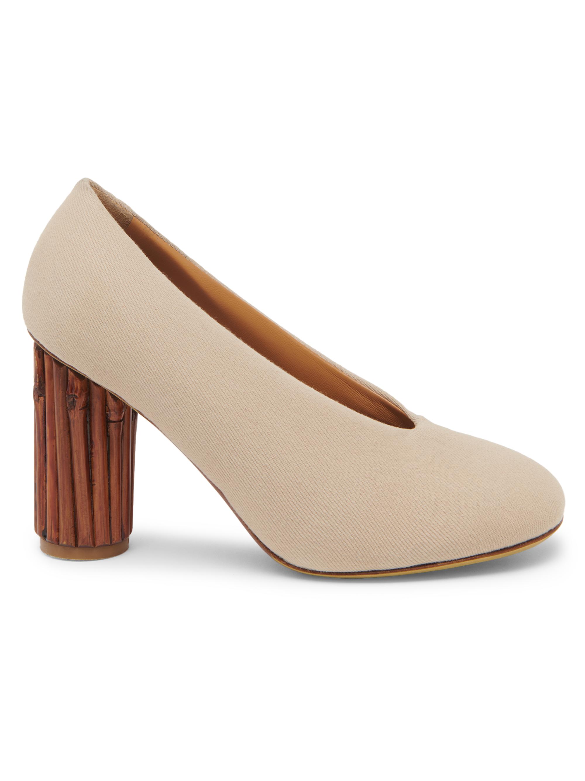 Moschino Women's Round Toe Cotton Pumps - Beige