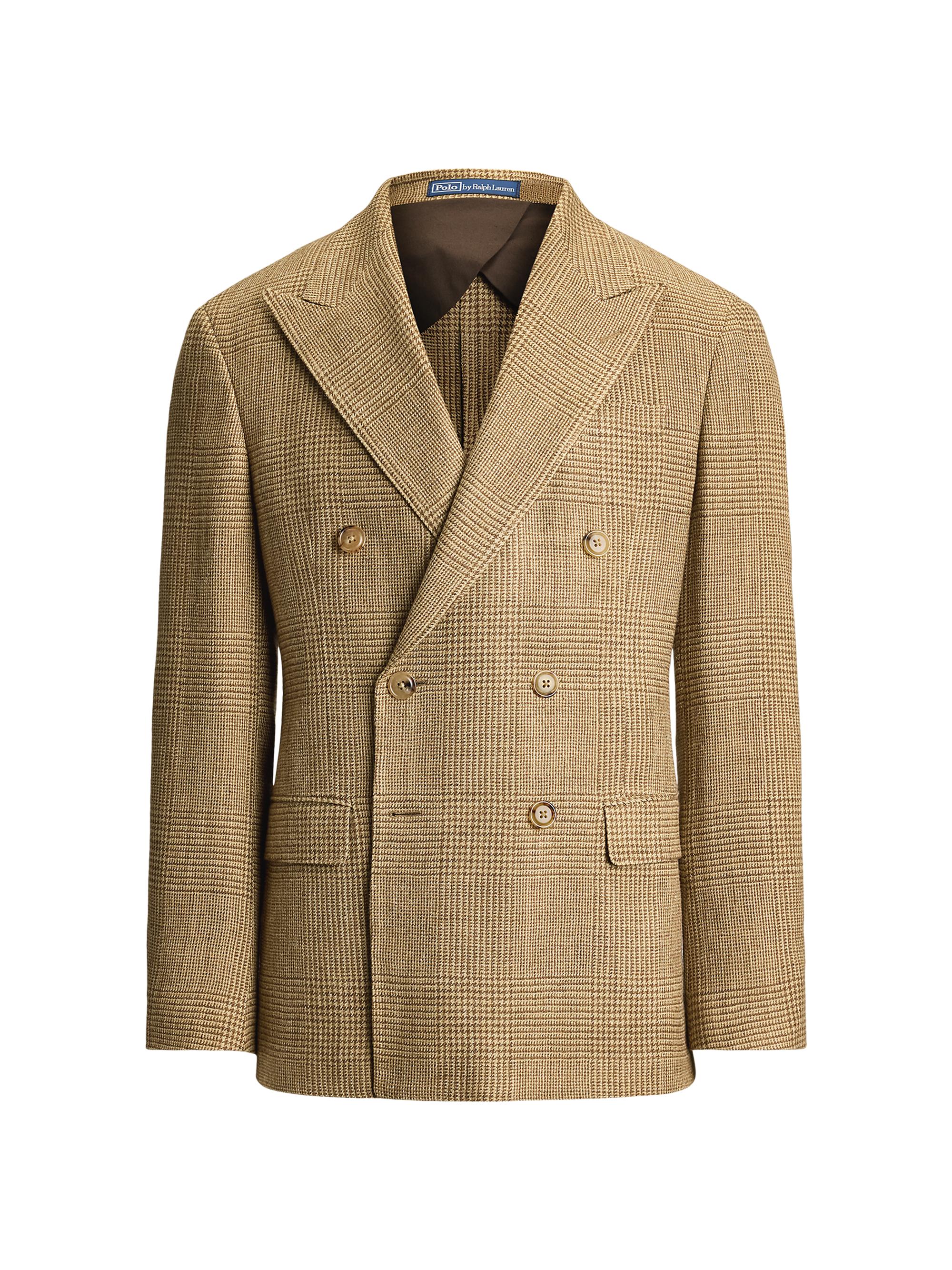 Polo Ralph Lauren Men's Glen Plaid Double-Breasted Sport Jacket - Brown Tan