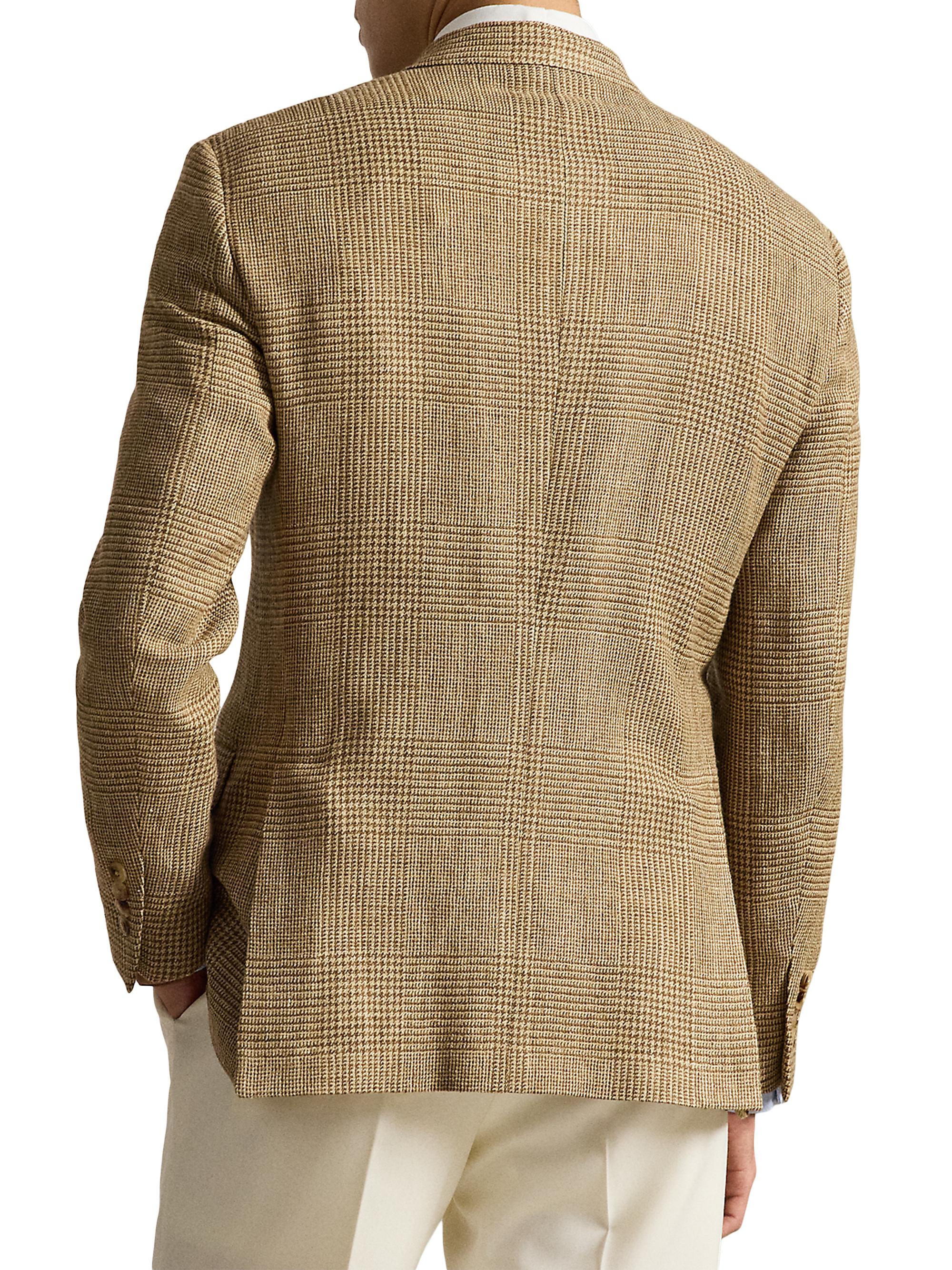 Polo Ralph Lauren Men's Glen Plaid Double-Breasted Sport Jacket - Brown Tan | Thumbnail 4