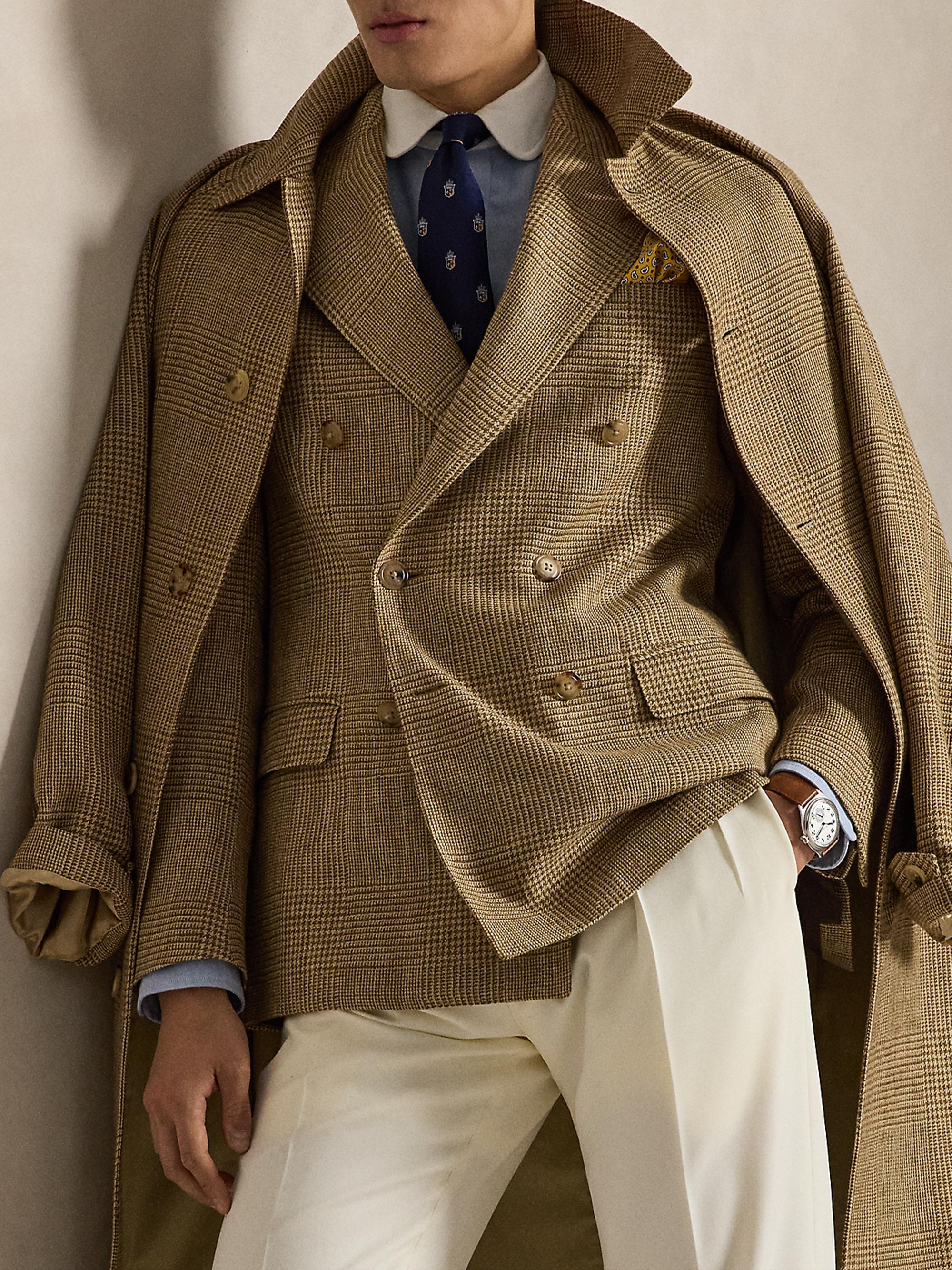Polo Ralph Lauren Men's Glen Plaid Double-Breasted Sport Jacket - Brown Tan | Thumbnail 7