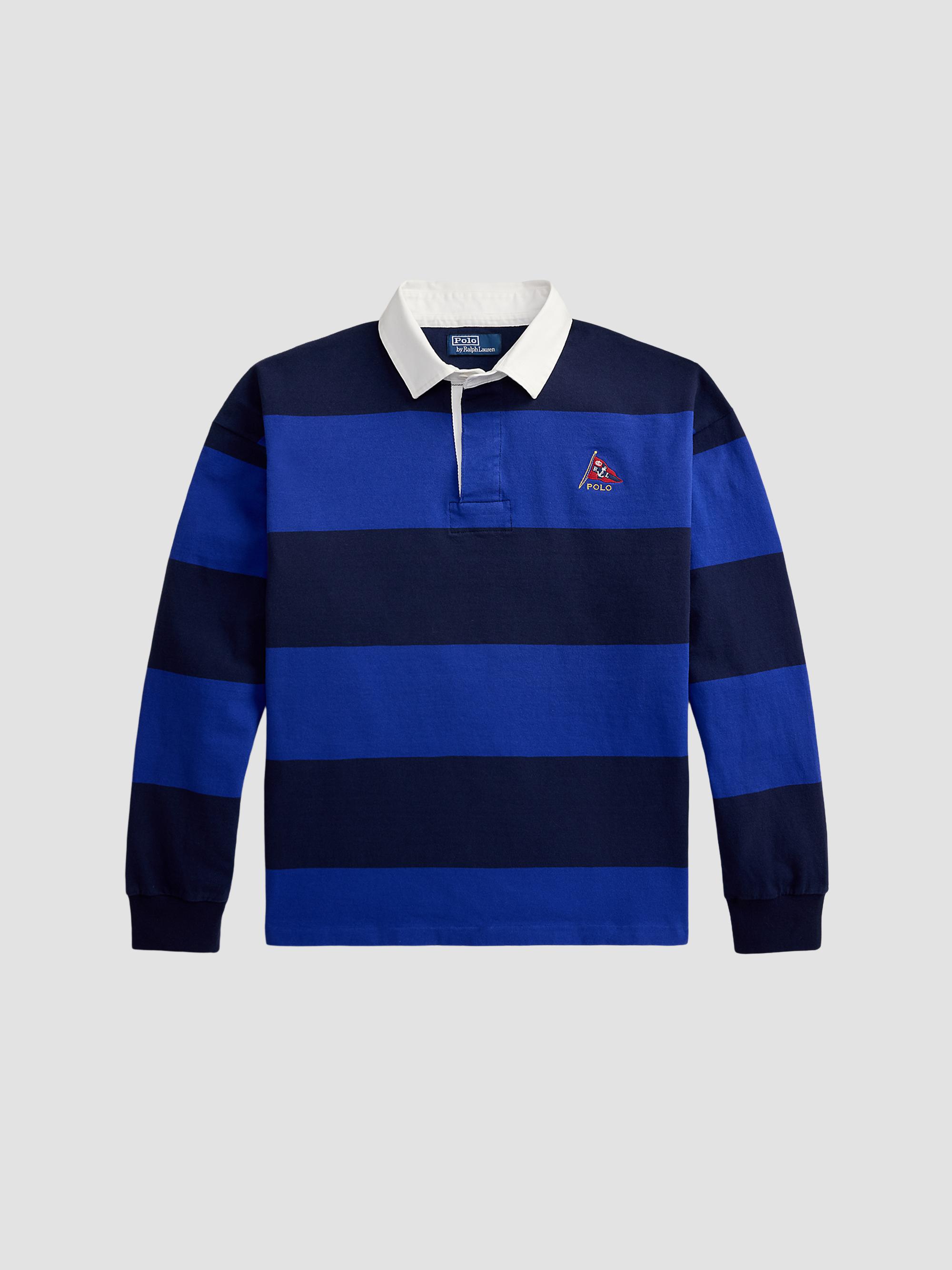 Polo Ralph Lauren Men's Striped Jersey Rugby Shirt - Cruise Royal Newport Navy | Thumbnail 10