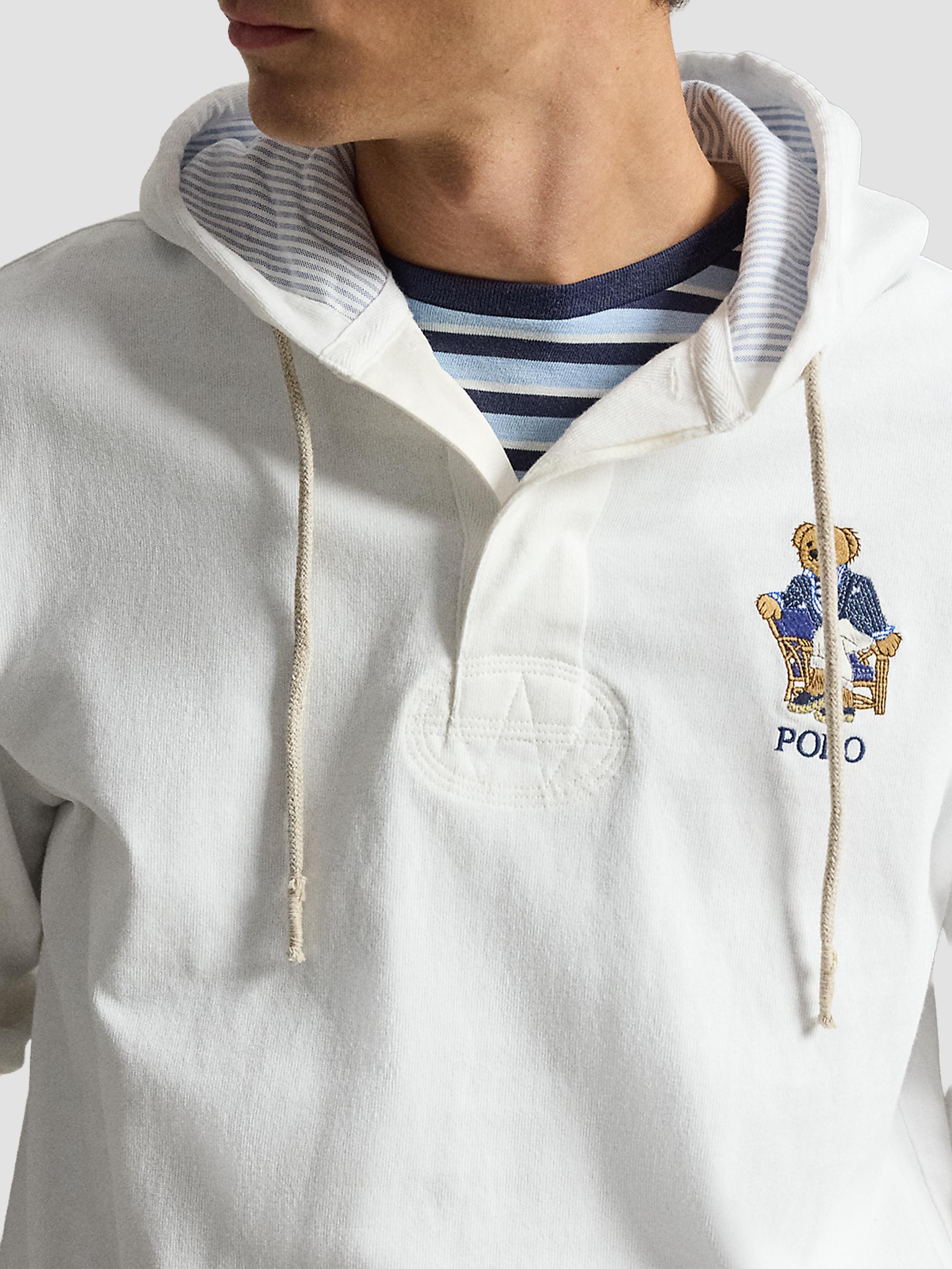 Polo Ralph Lauren Men's Polo Bear Cotton Hoodie - Newport Bear White | Thumbnail 5