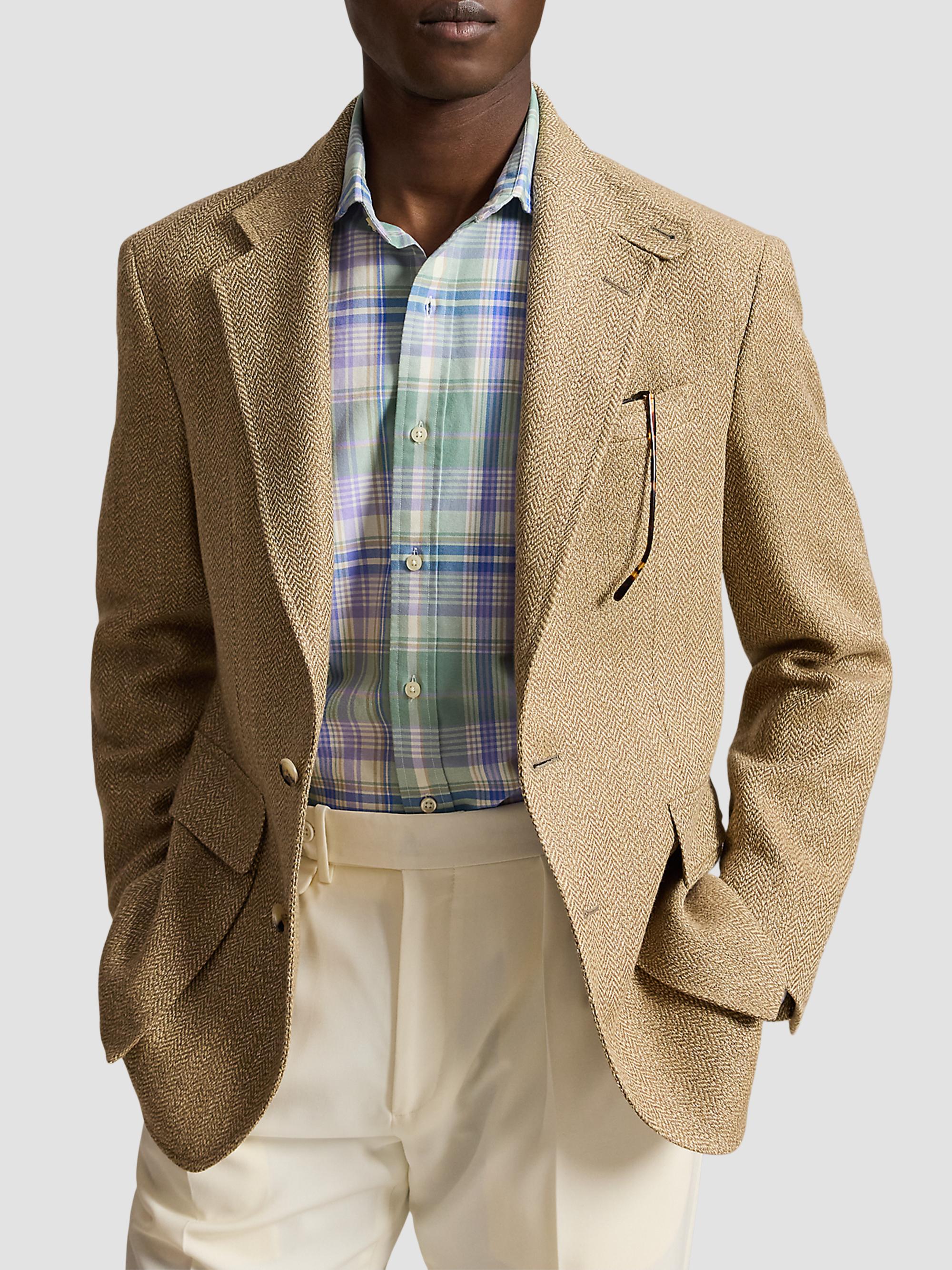 Polo Ralph Lauren Men's Herringbone Single-Breasted Sport Jacket - Tan | Thumbnail 4