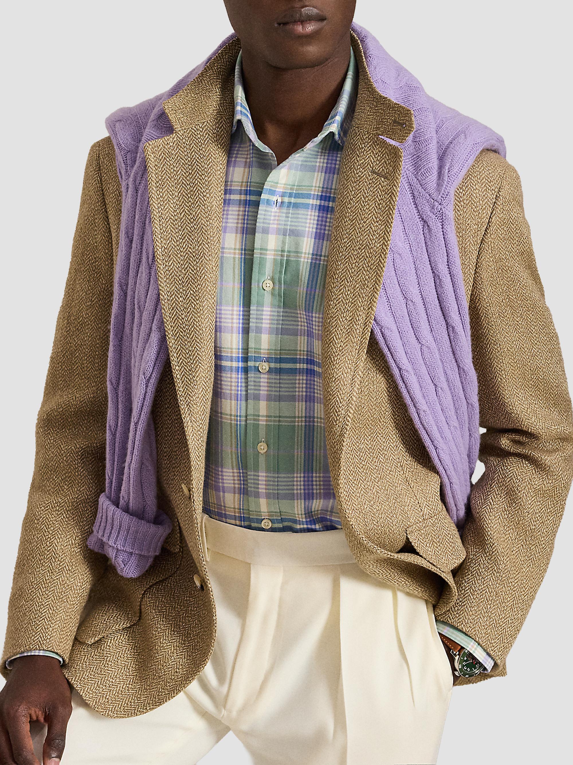 Polo Ralph Lauren Men's Herringbone Single-Breasted Sport Jacket - Tan | Thumbnail 7