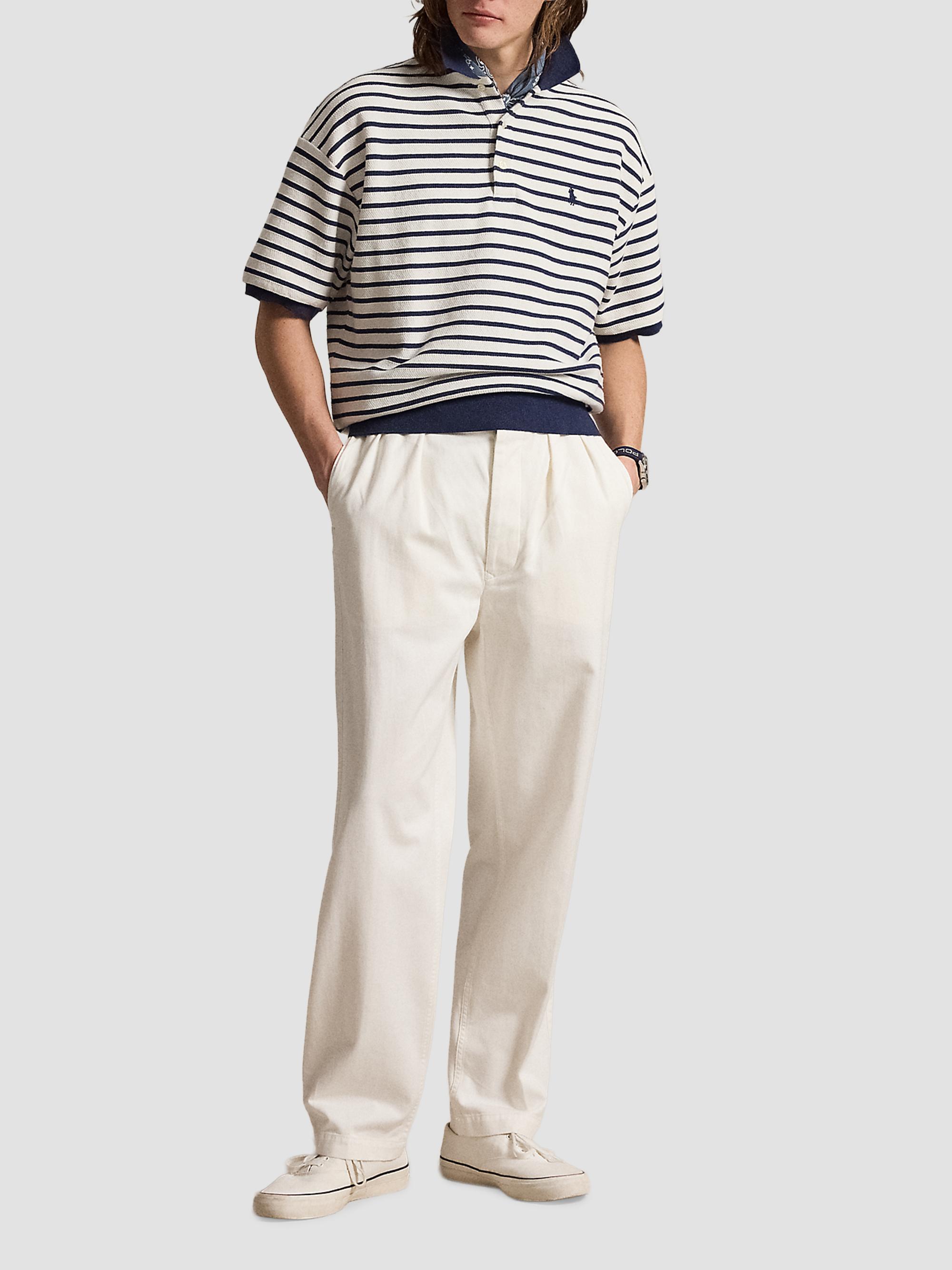 Polo Ralph Lauren Men's Relaxed-Fit Striped Jacquard Knit Polo Shirt - Nevis Newport Navy | Thumbnail 2