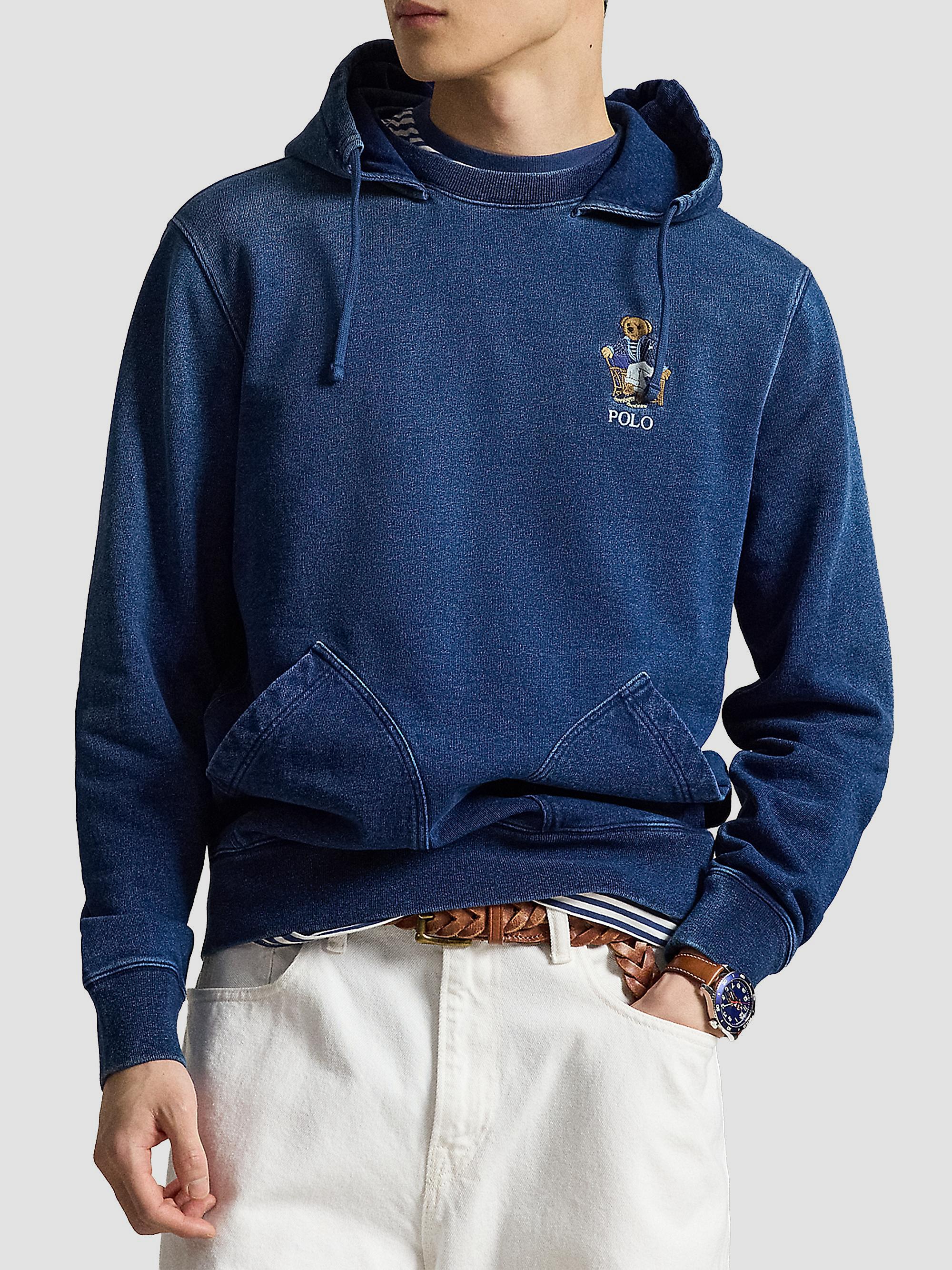 Polo Ralph Lauren Polo Bear Indigo Terry Hoodie | Saks Fifth Avenue