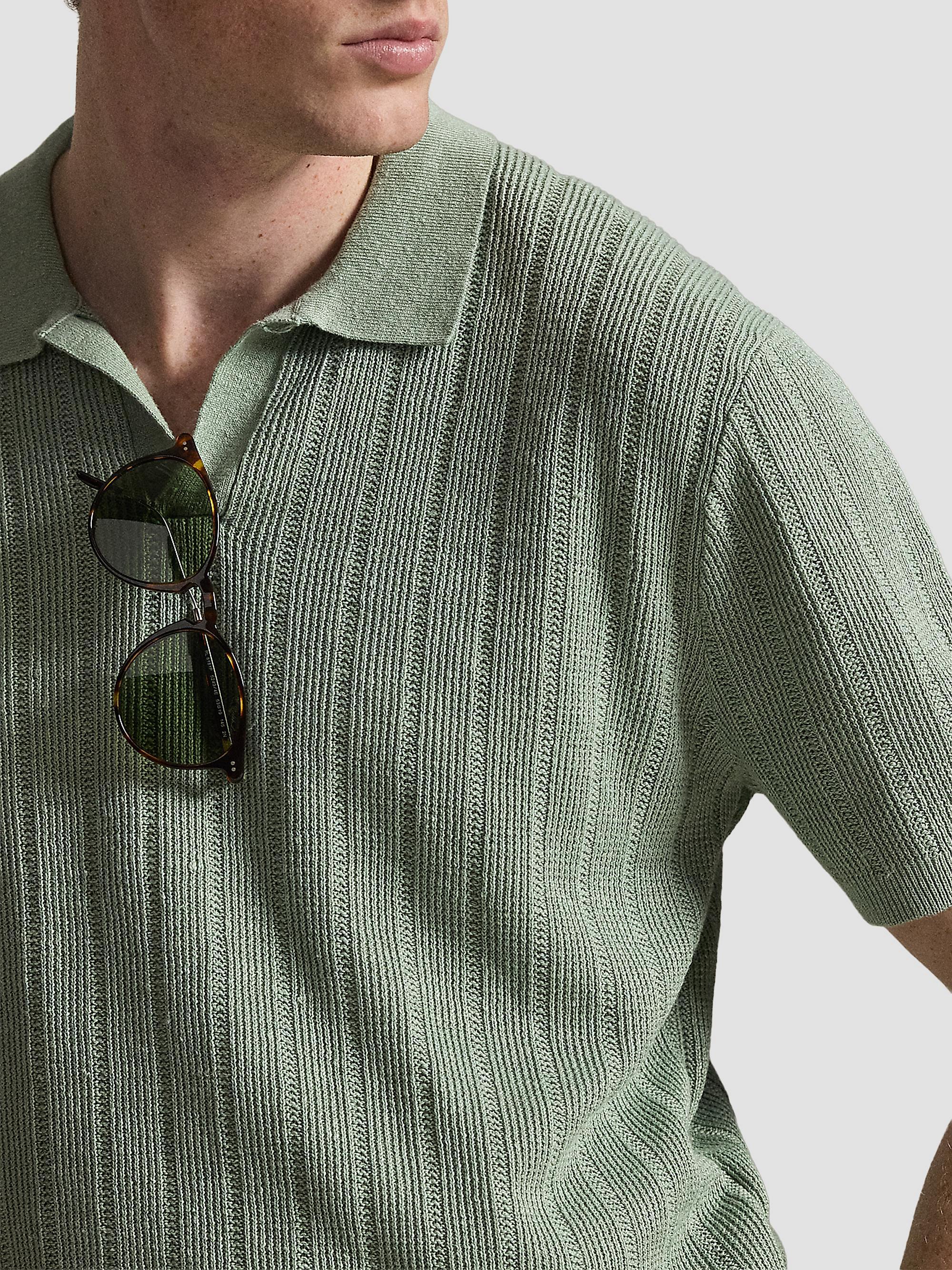 Polo Ralph Lauren Linen Rib-Knit Short-Sleeve Polo Sweater | Saks