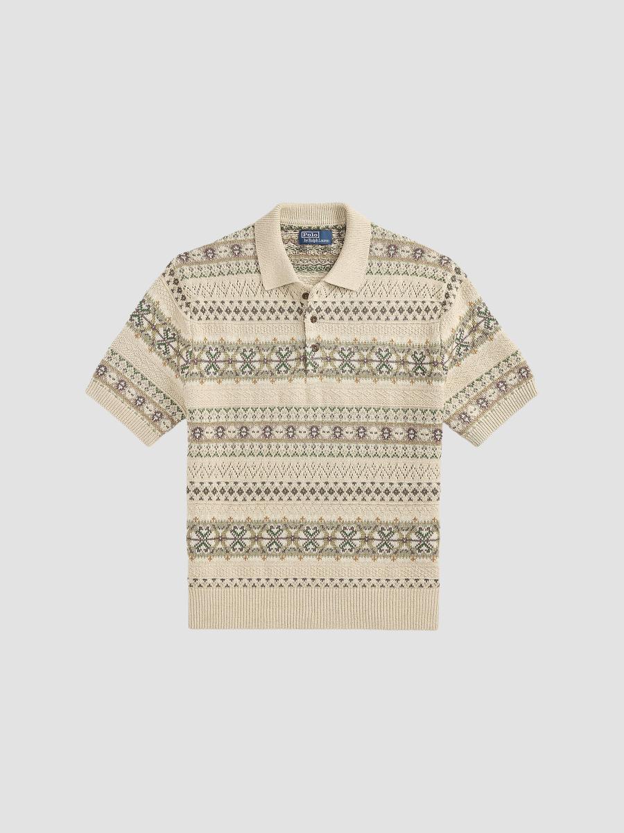 Polo Ralph Lauren Fair Isle Cotton-Linen Knit Polo Shirt | Saks