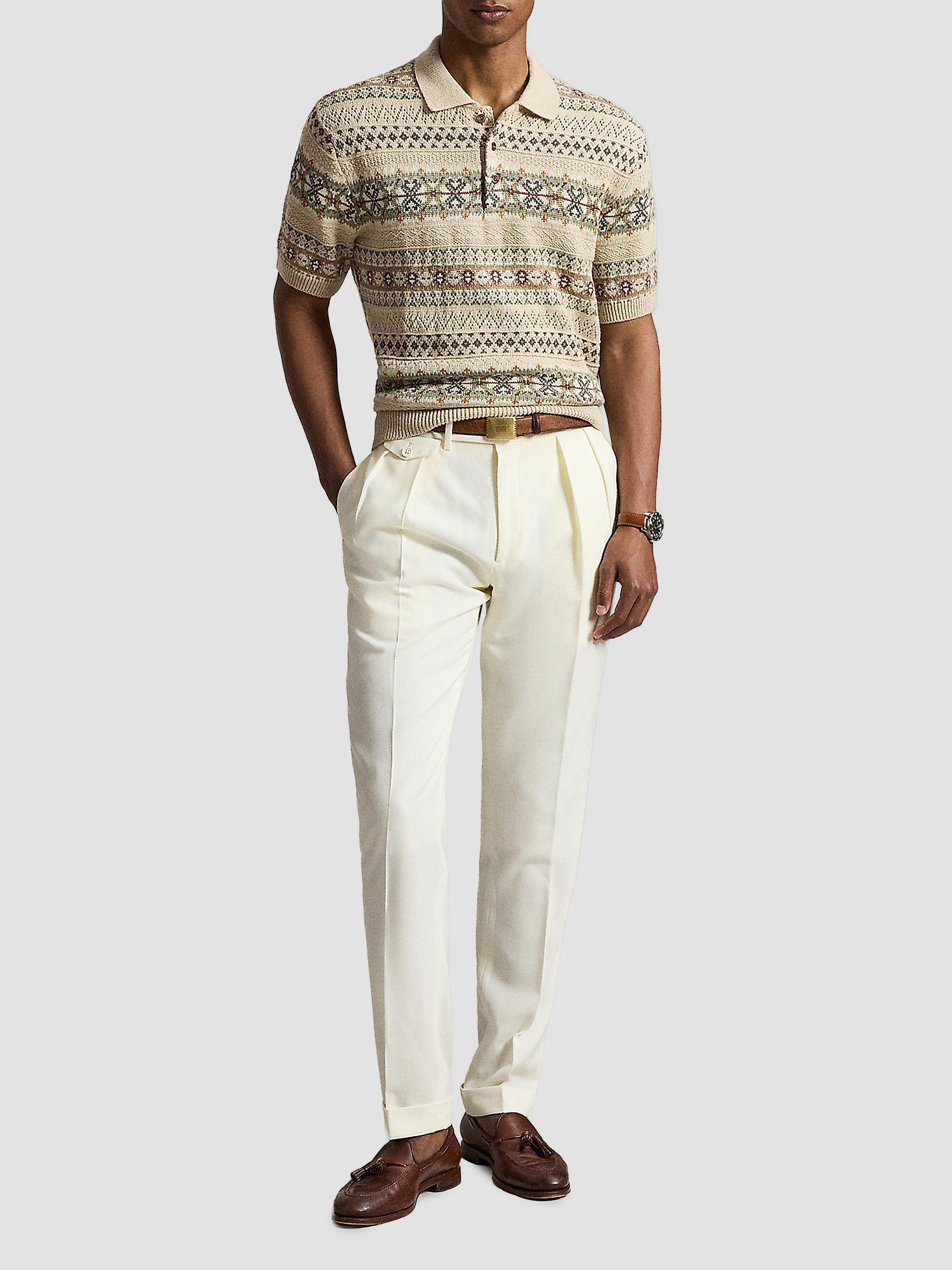 Polo Ralph Lauren Fair Isle-Inspired Cotton-Linen Knit Polo Shirt