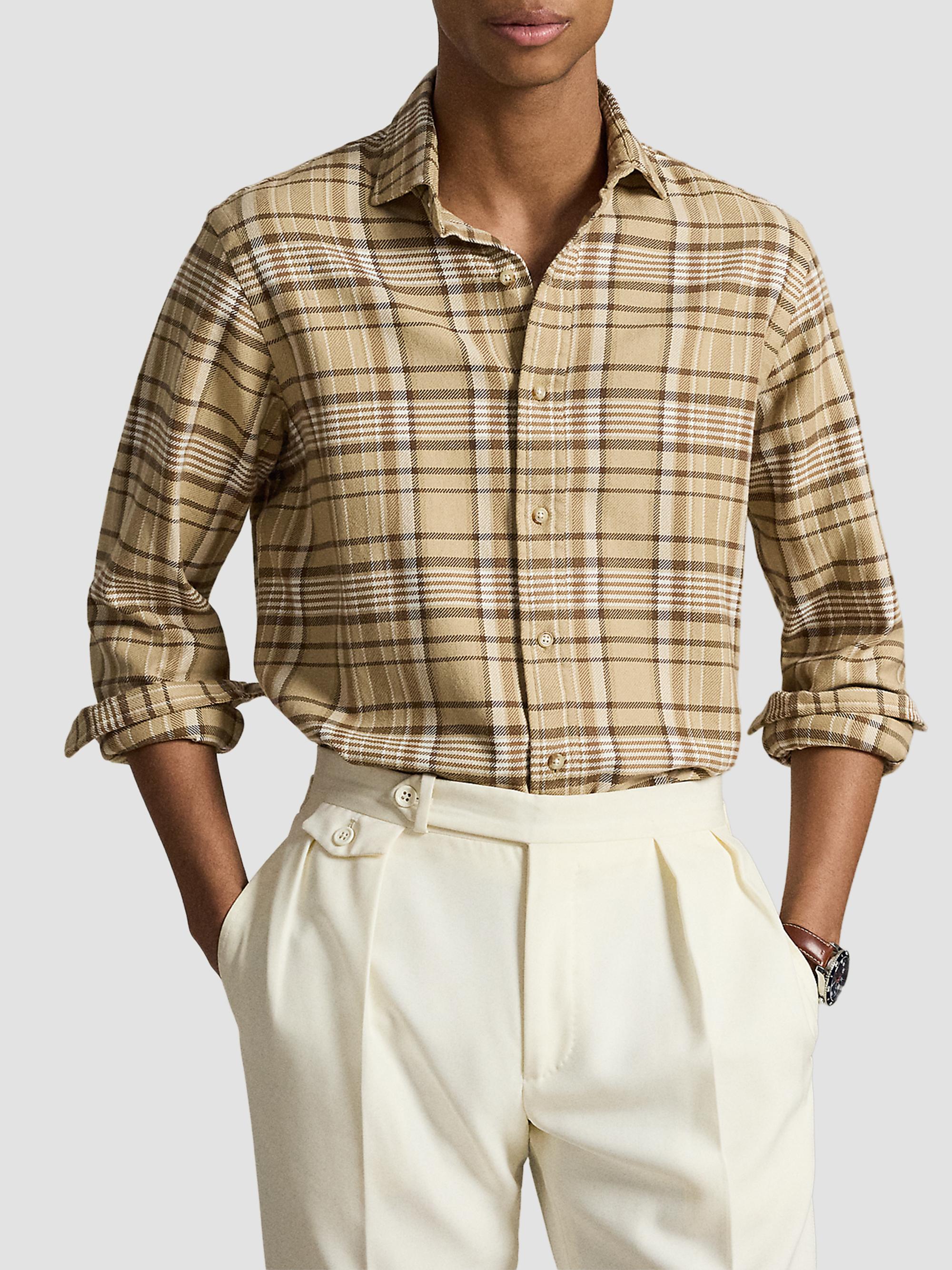 Polo Ralph Lauren Men's Classic-Fit Plaid Flannel Shirt - Brown Multi | Thumbnail 4