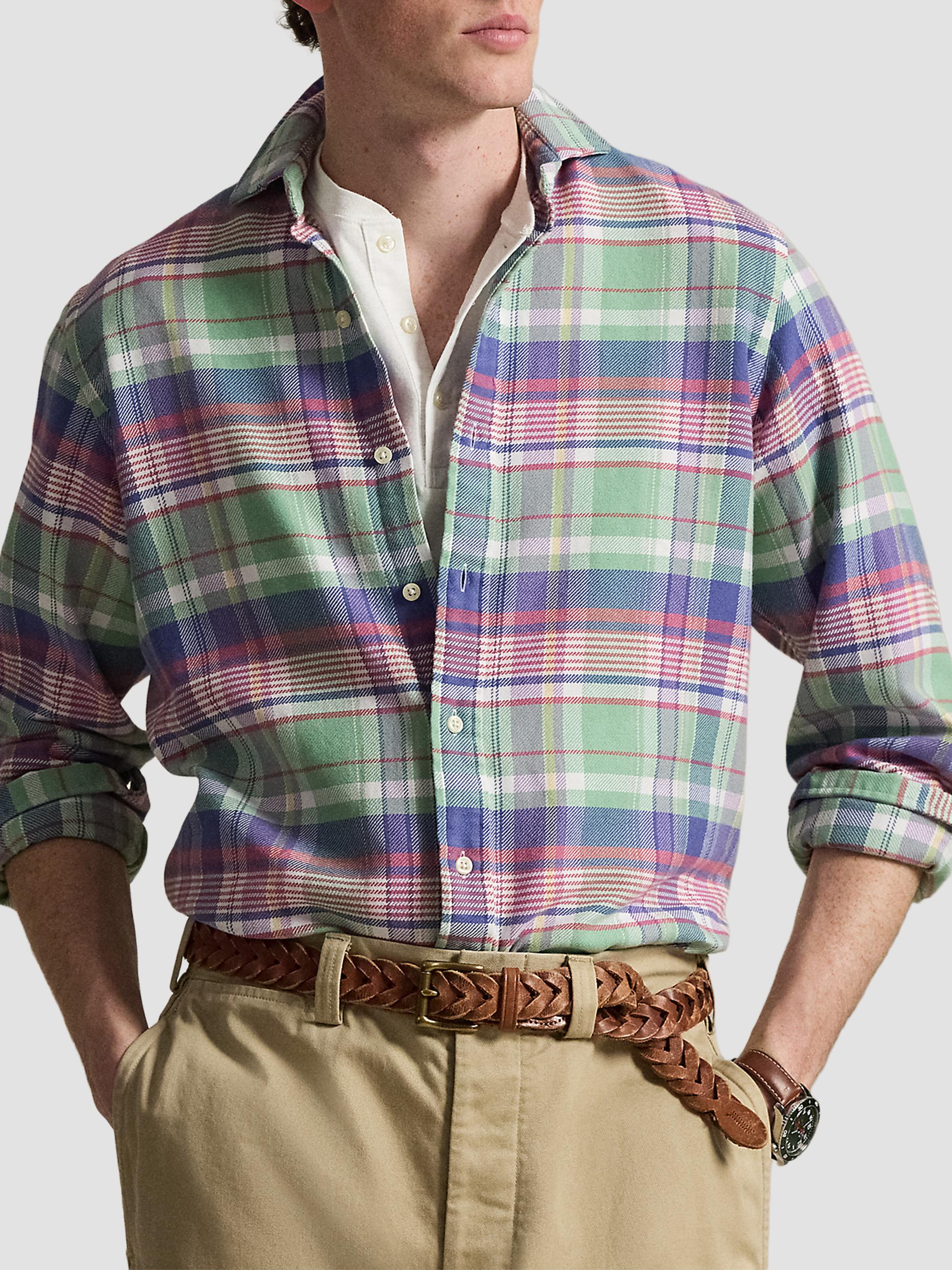 Polo Ralph Lauren Men's Classic-Fit Plaid Flannel Shirt - Green Purple Multi | Thumbnail 4