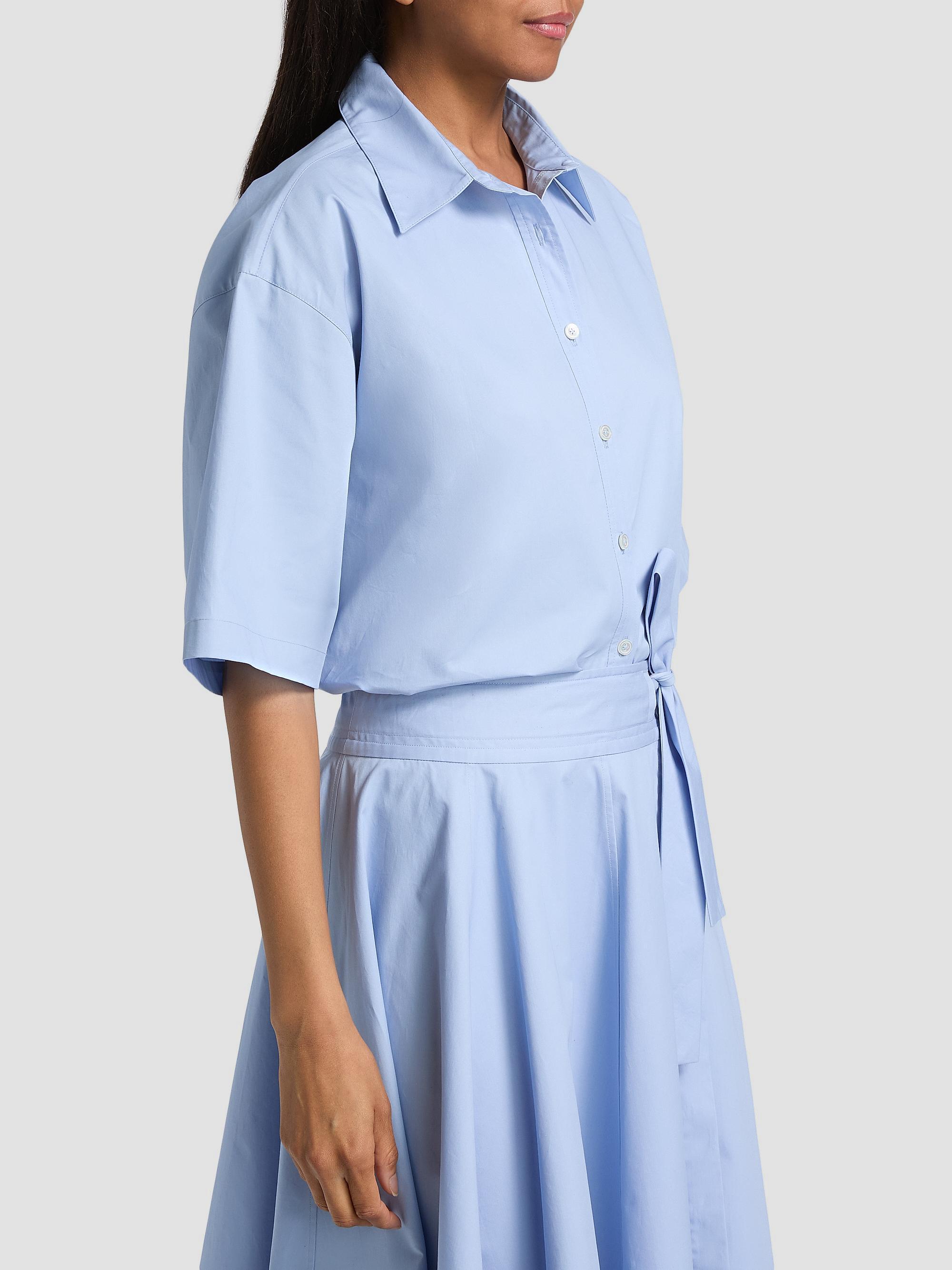 Derek Lam 10 Crosby Women's Olivia Cotton Crop Shirt - Light Blue | Thumbnail 4