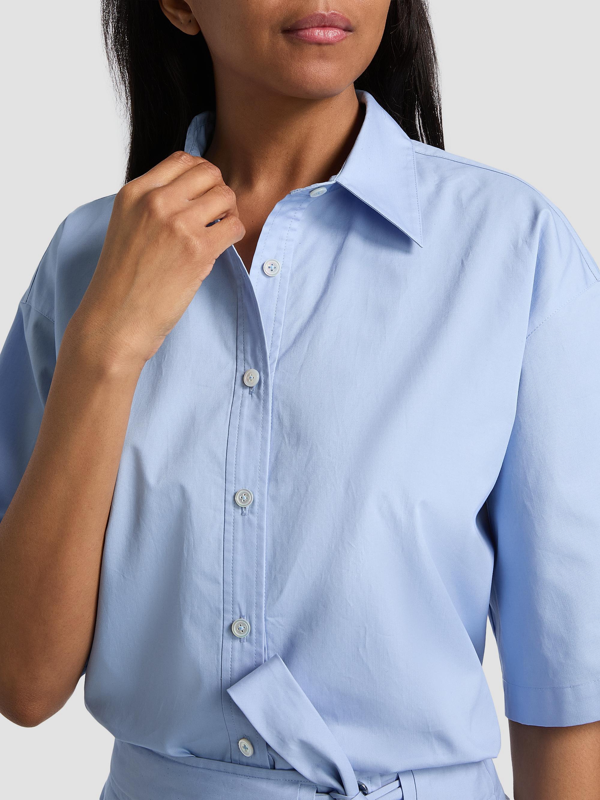 Derek Lam 10 Crosby Women's Olivia Cotton Crop Shirt - Light Blue | Thumbnail 6