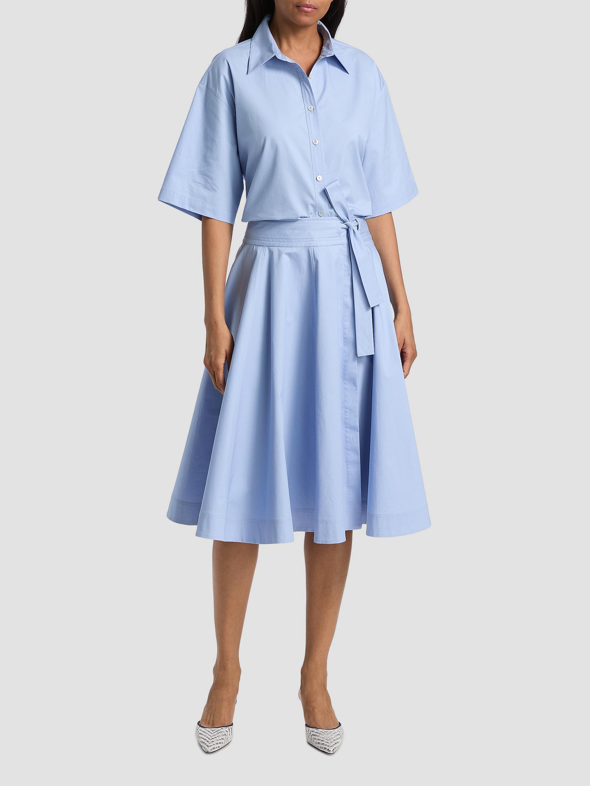 Derek Lam 10 Crosby Women's Olivia Cotton Crop Shirt - Light Blue | Thumbnail 2