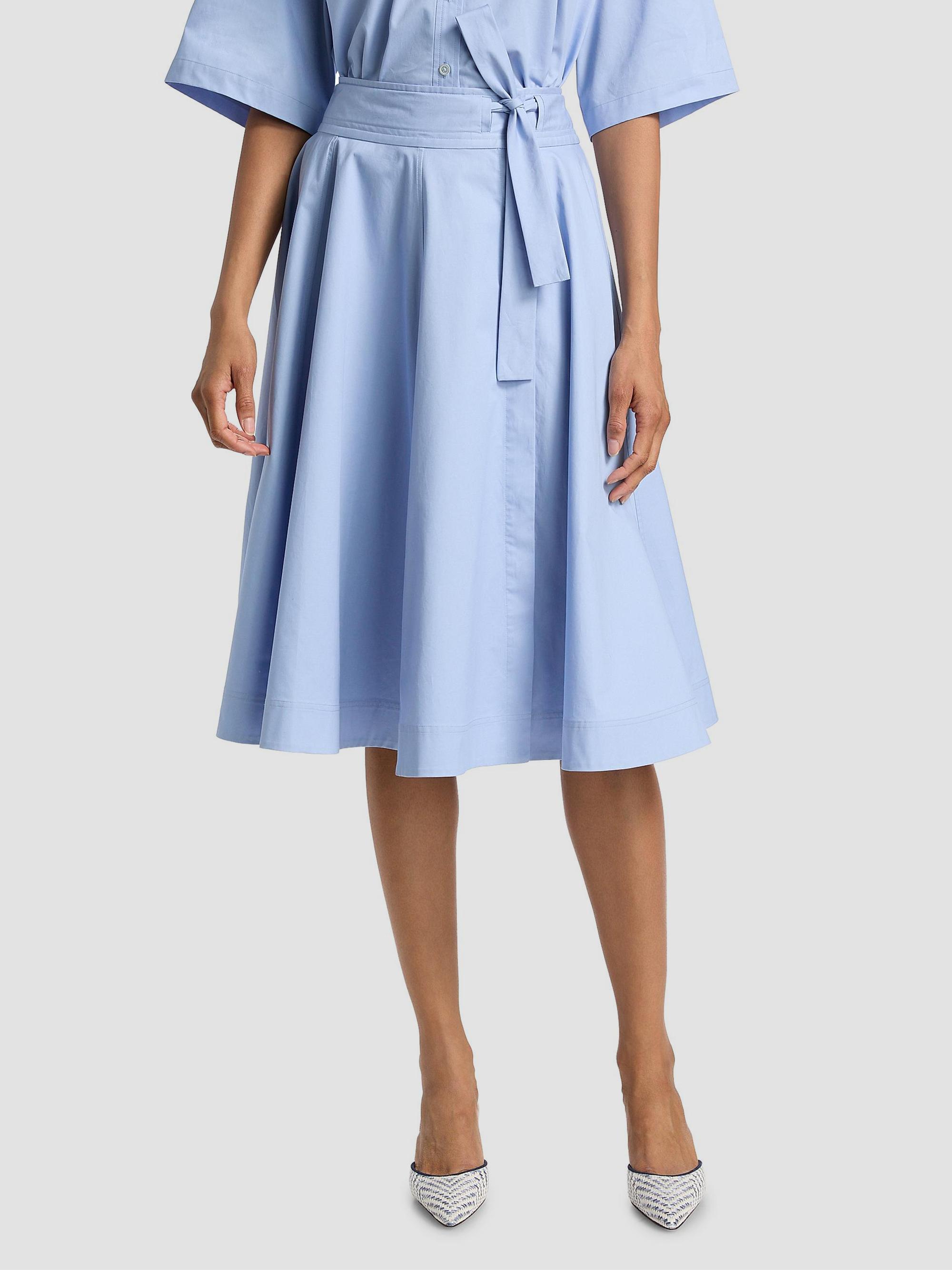 Derek Lam 10 Crosby Women's Sage Cotton-Twill Wrap Skirt - Light Blue | Thumbnail 3