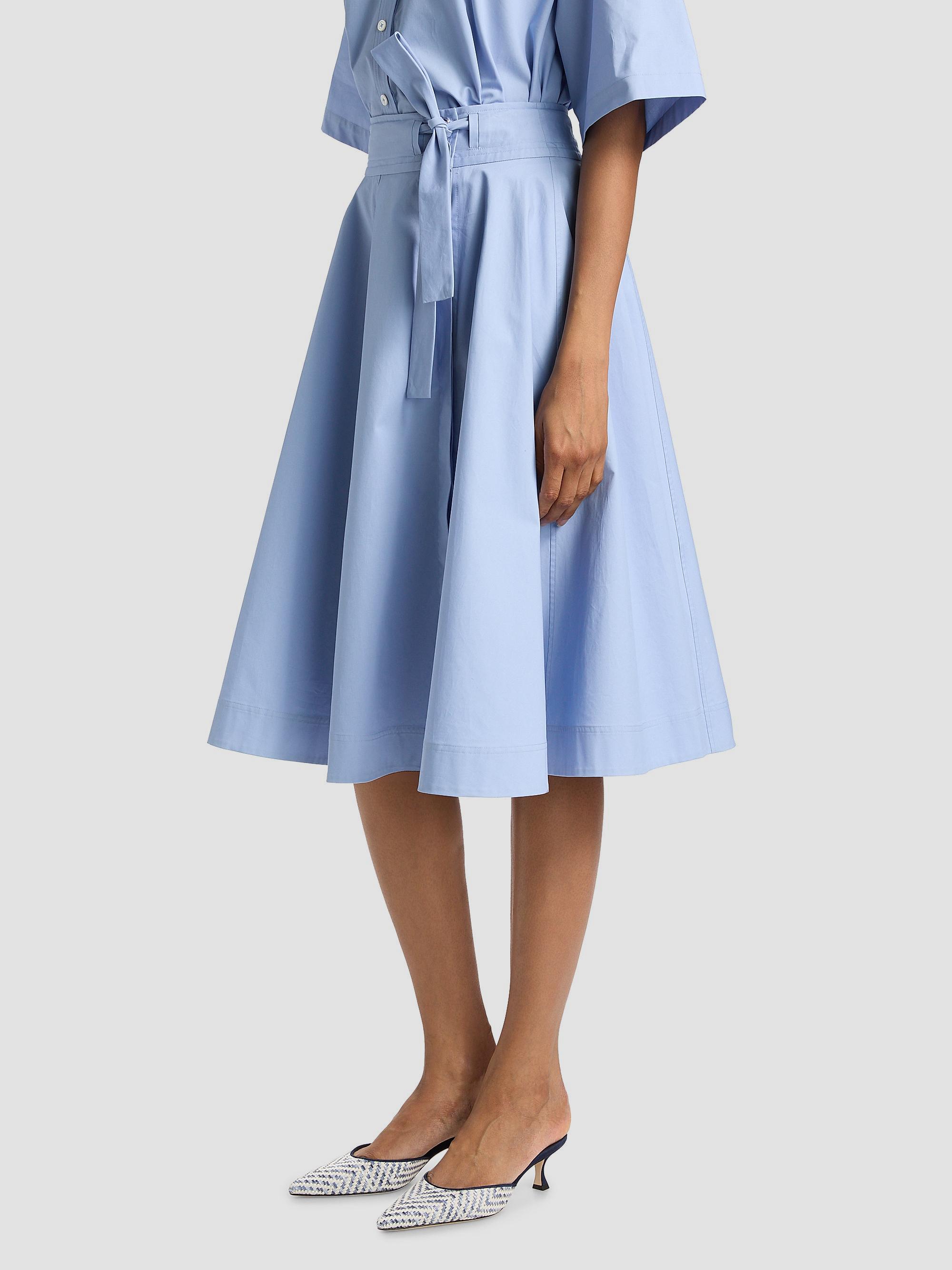 Derek Lam 10 Crosby Women's Sage Cotton-Twill Wrap Skirt - Light Blue | Thumbnail 4